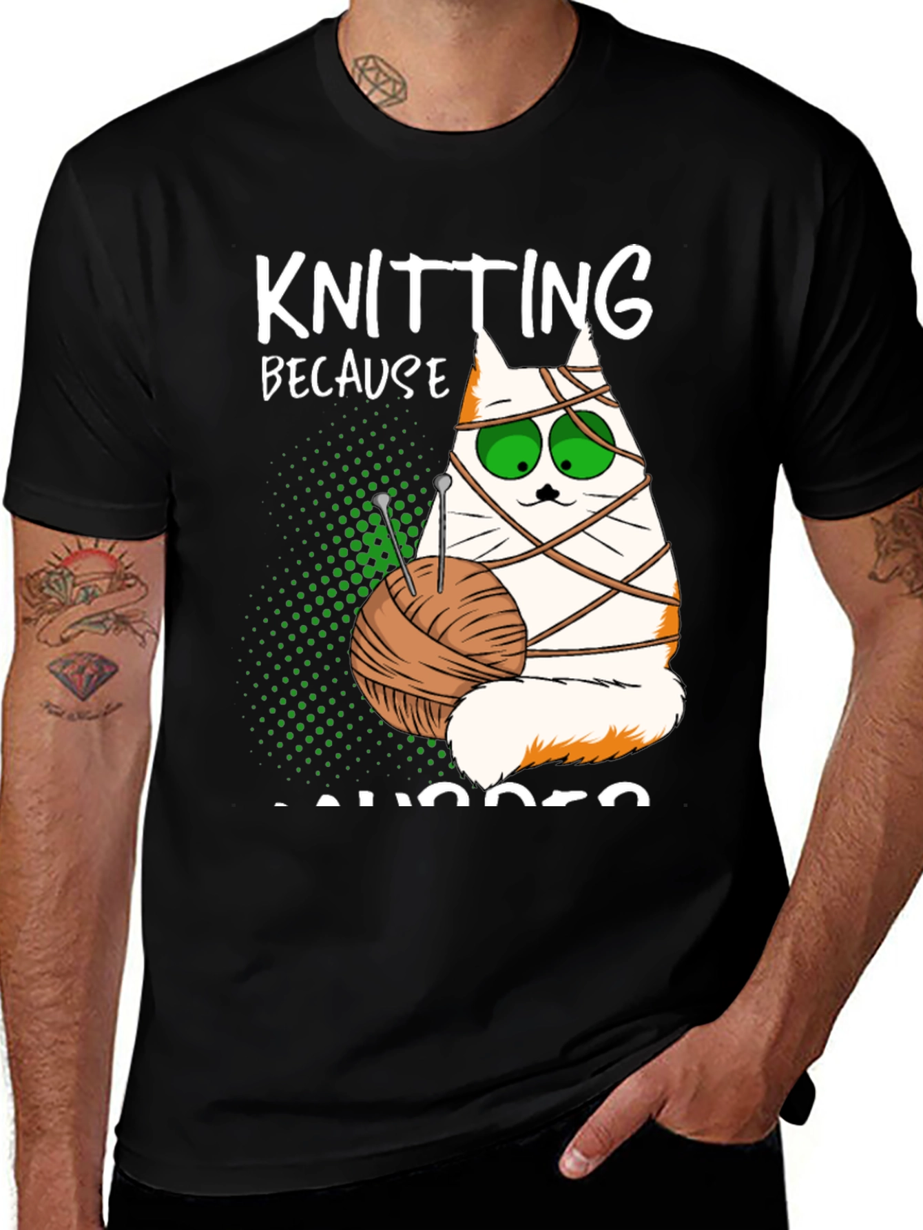 Variant 19 of Knitting Cat T-Shirt