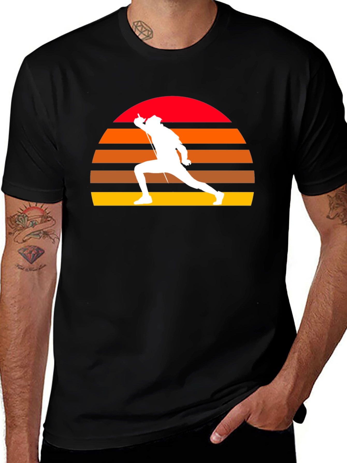 Variant 14 of Fencing Sunset T-Shirt - Retro Sportswear