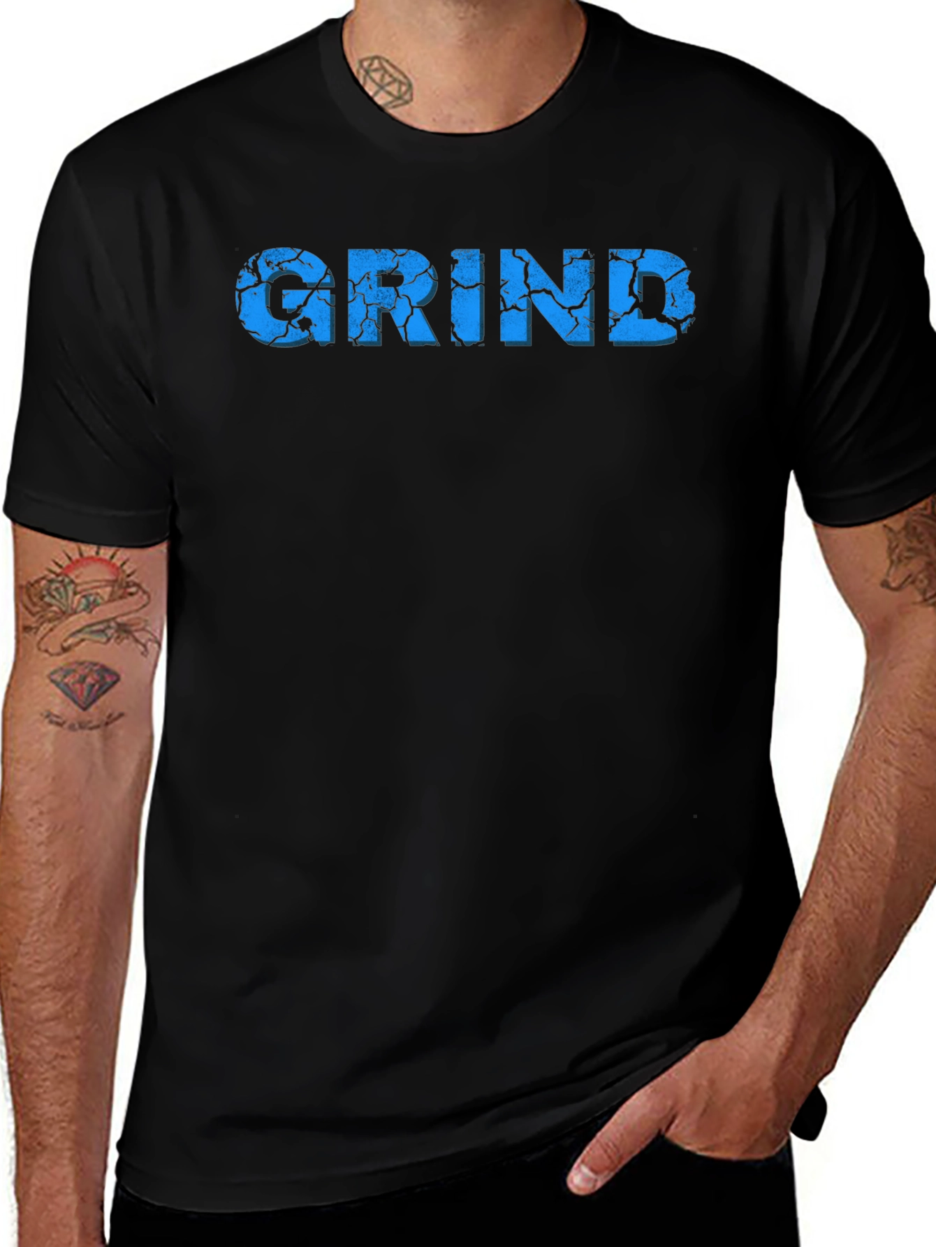 Variant 17 of Grind Graphic Tee - Black Crew Neck T-Shirt