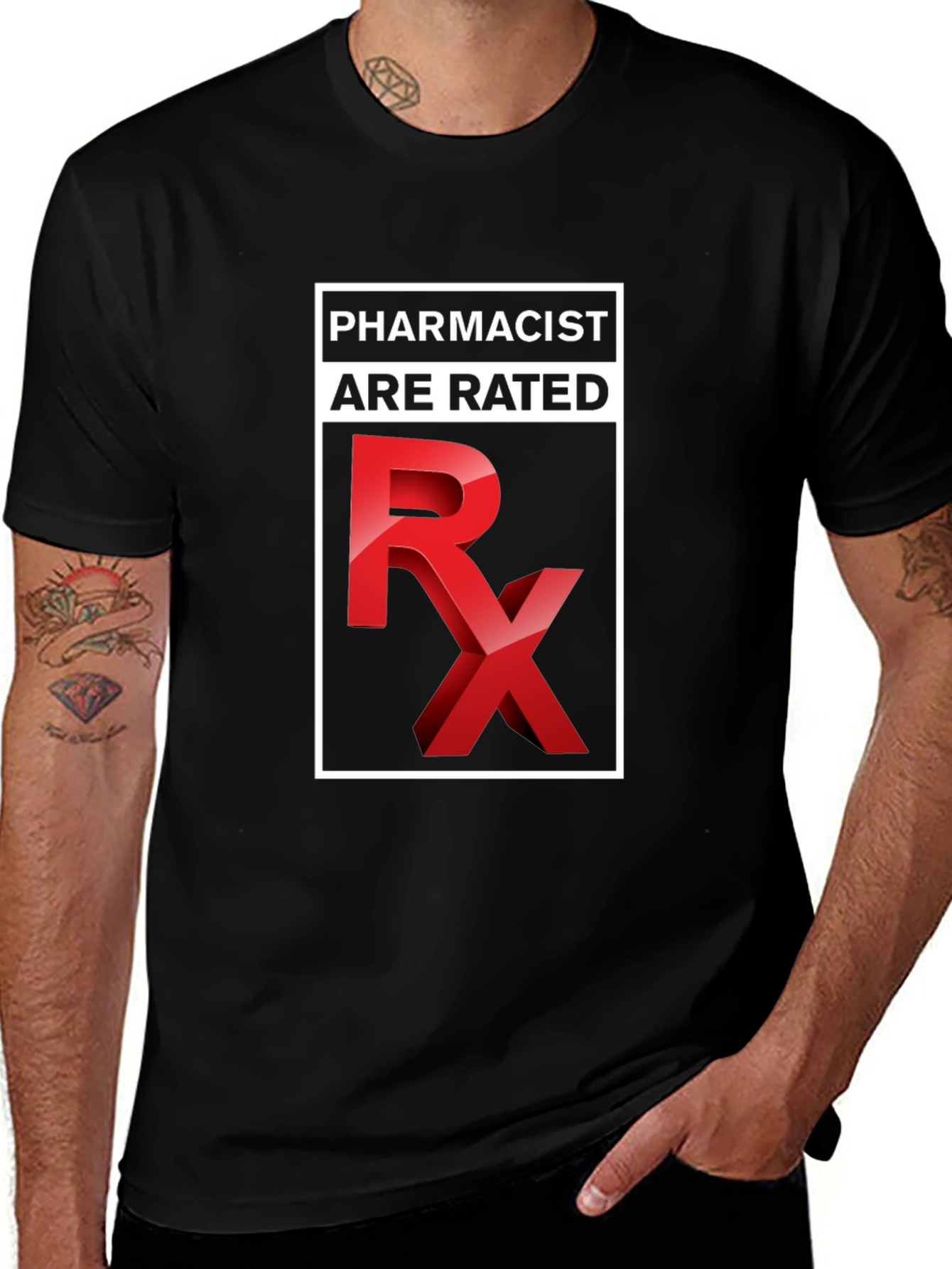 Variant 5 of Pharmacist Rated Rx Funny T-Shirt
