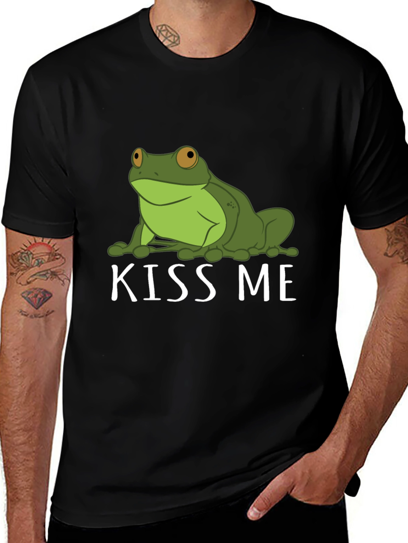Variant 9 of Frog Kiss Me Graphic Tee - Unisex