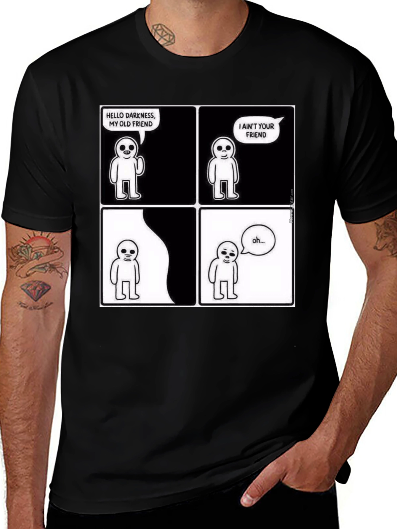 Hello Darkness T-Shirt - Funny Comic Design