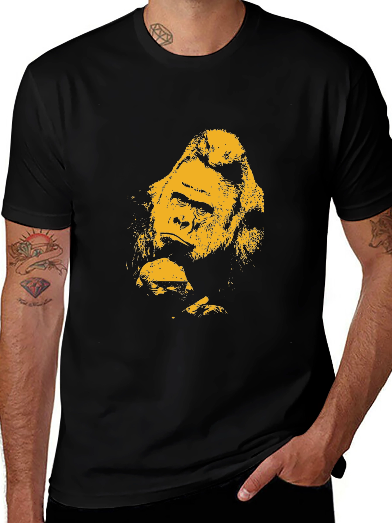 Variant 18 of Gorilla Graphic Tee - Bold Black T-Shirt