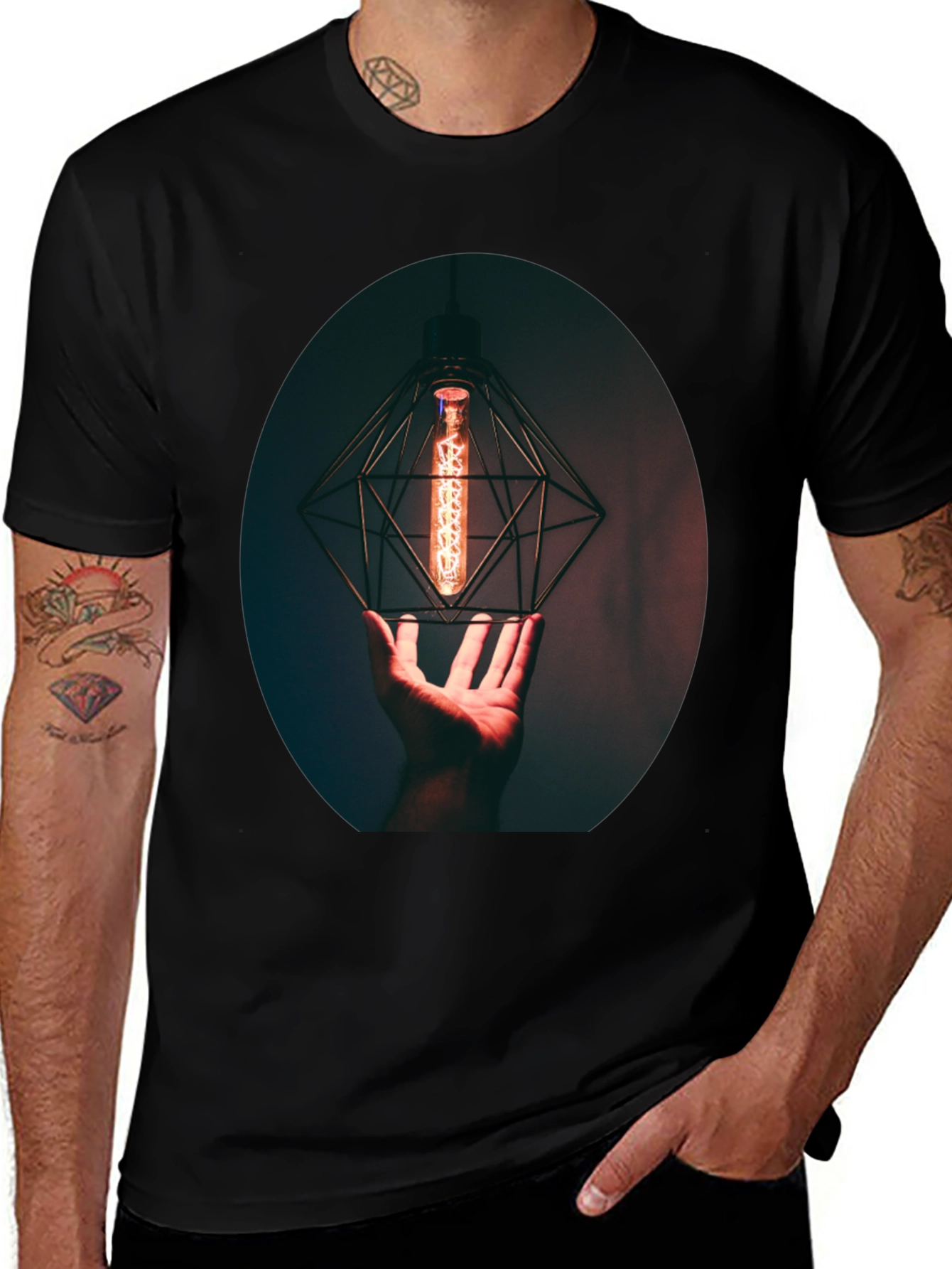 Variant 14 of Geometric Light Bulb Graphic Tee