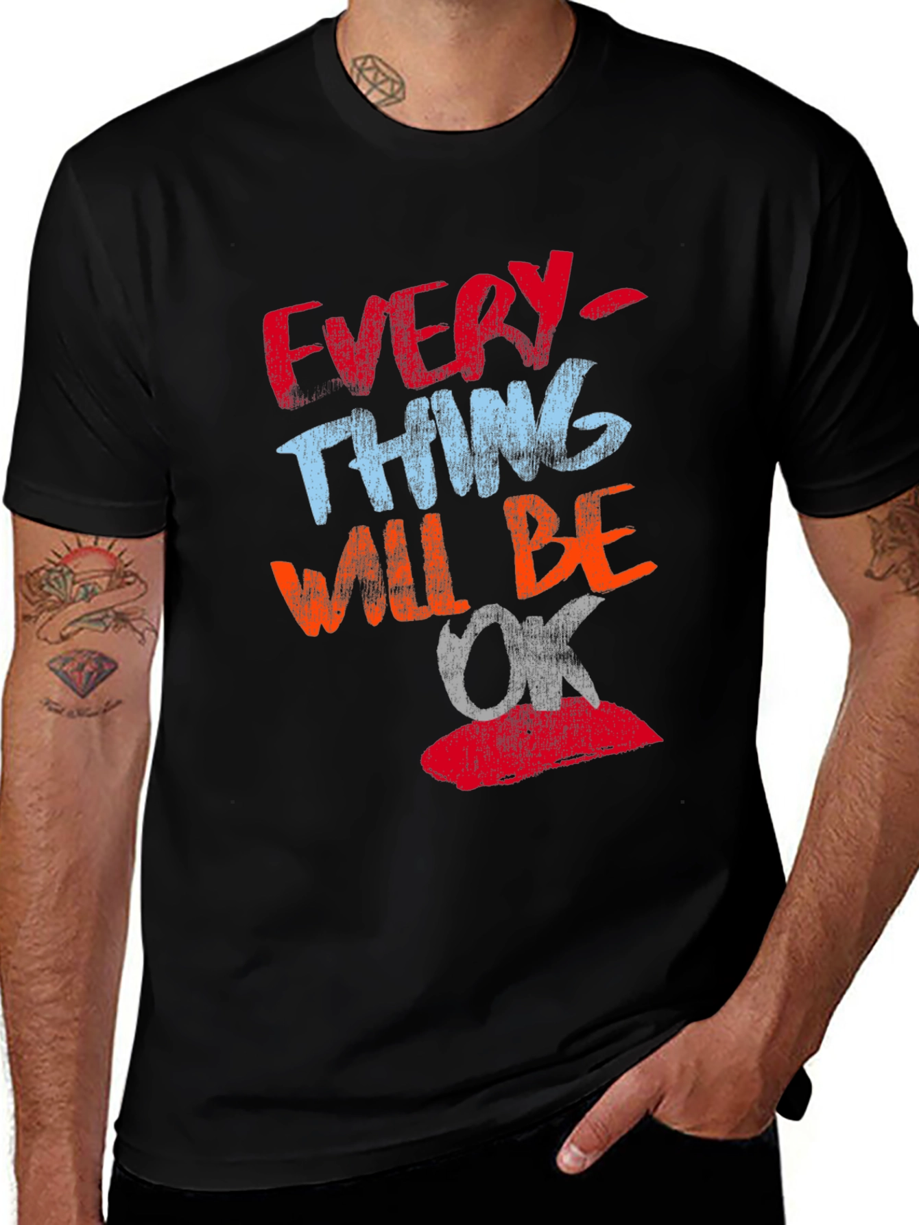 Variant 20 of Everything Will Be OK T-Shirt, Positive Graphic Tee