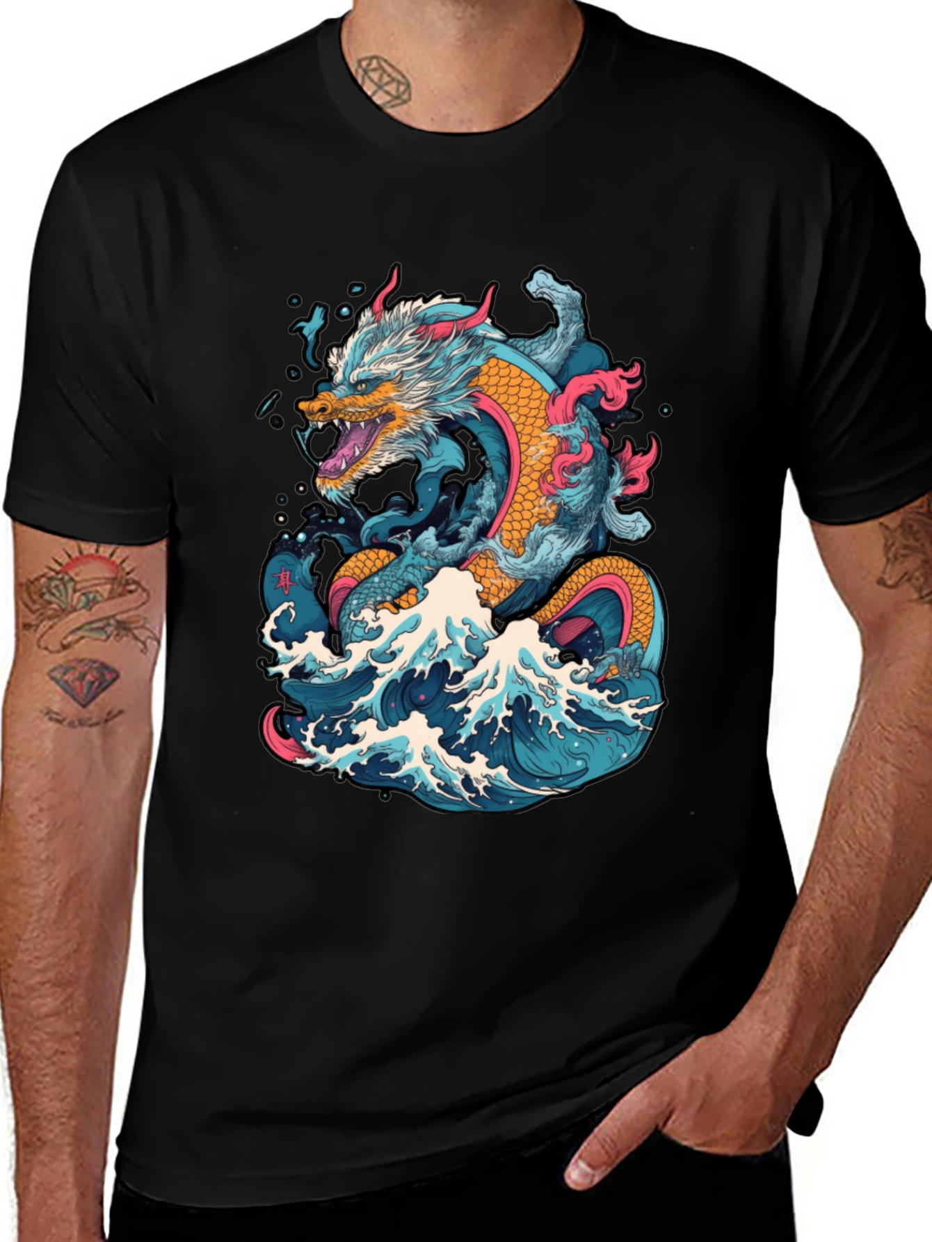 Variant 20 of Dragon Wave Graphic Tee - Cool Design