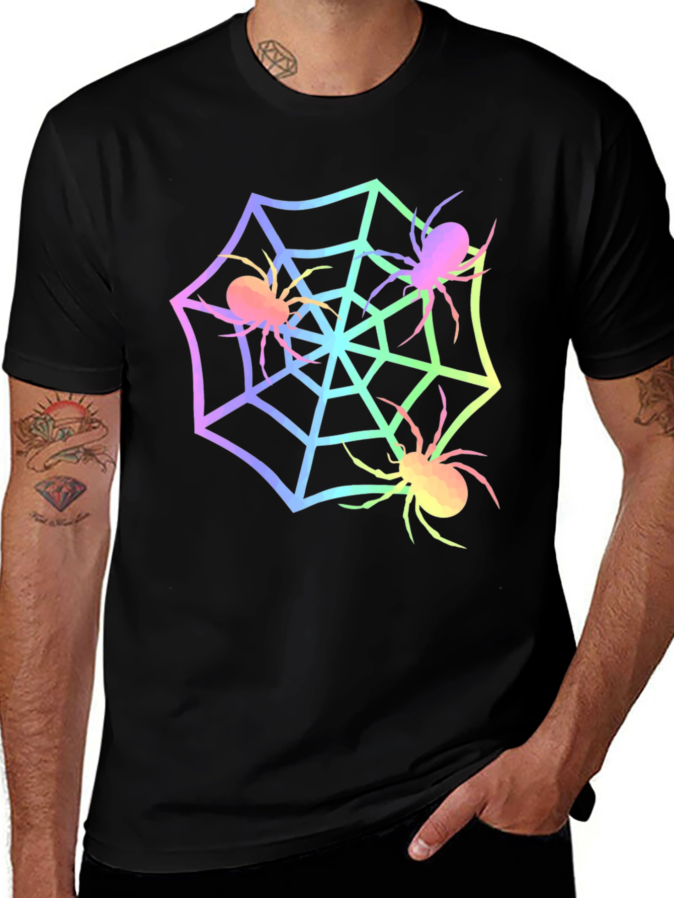 Variant 18 of Spider Web Graphic Tee - Halloween Shirt