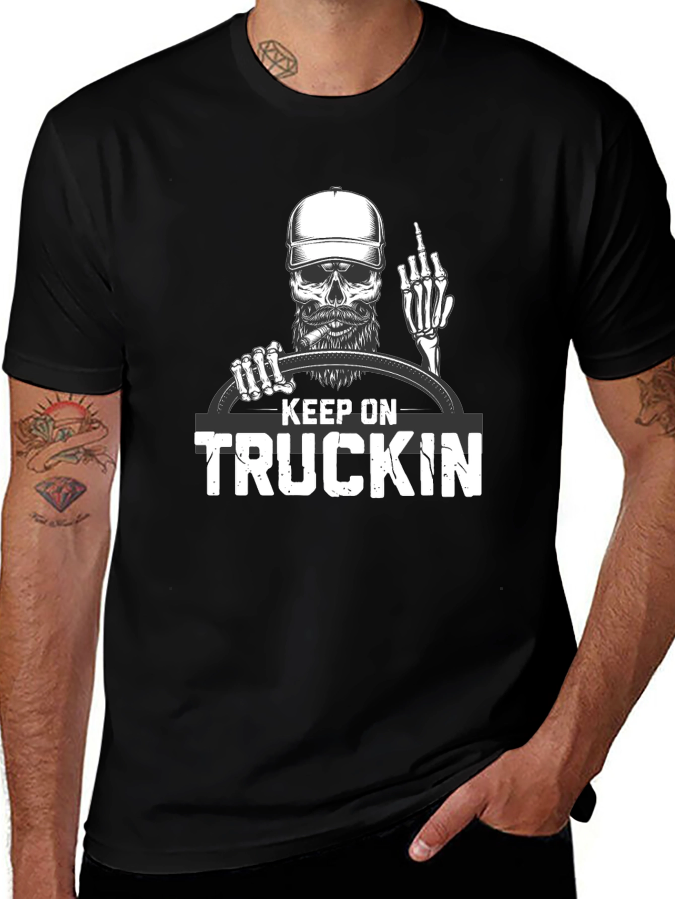 Black Keep On Truckin' Graphic T-Shirt main image