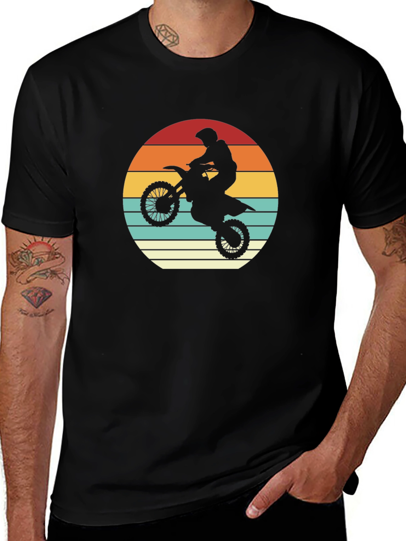 Retro Motocross Sunset Graphic Tee