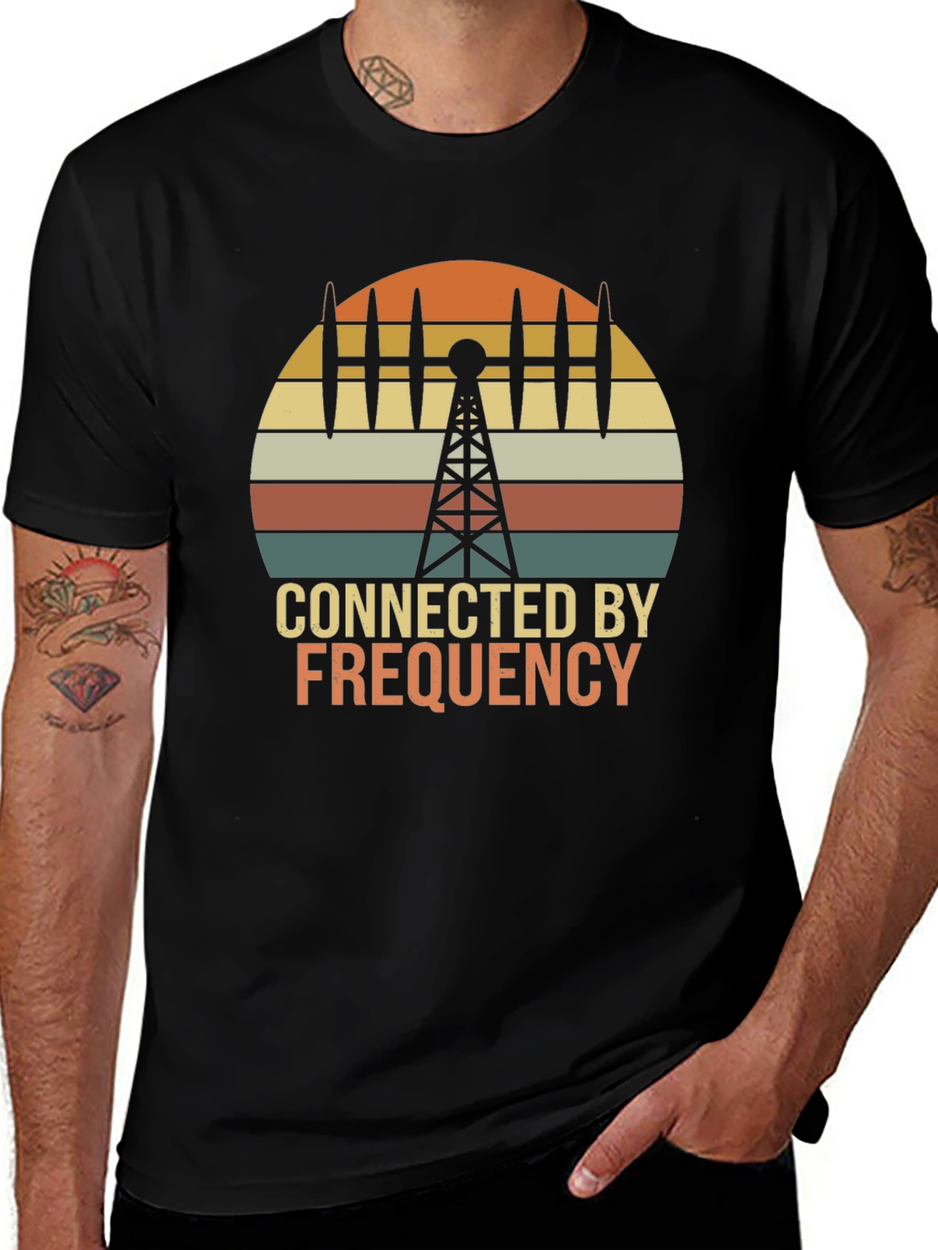 Variant 15 of Connected By Frequency Retro Style T-Shirt