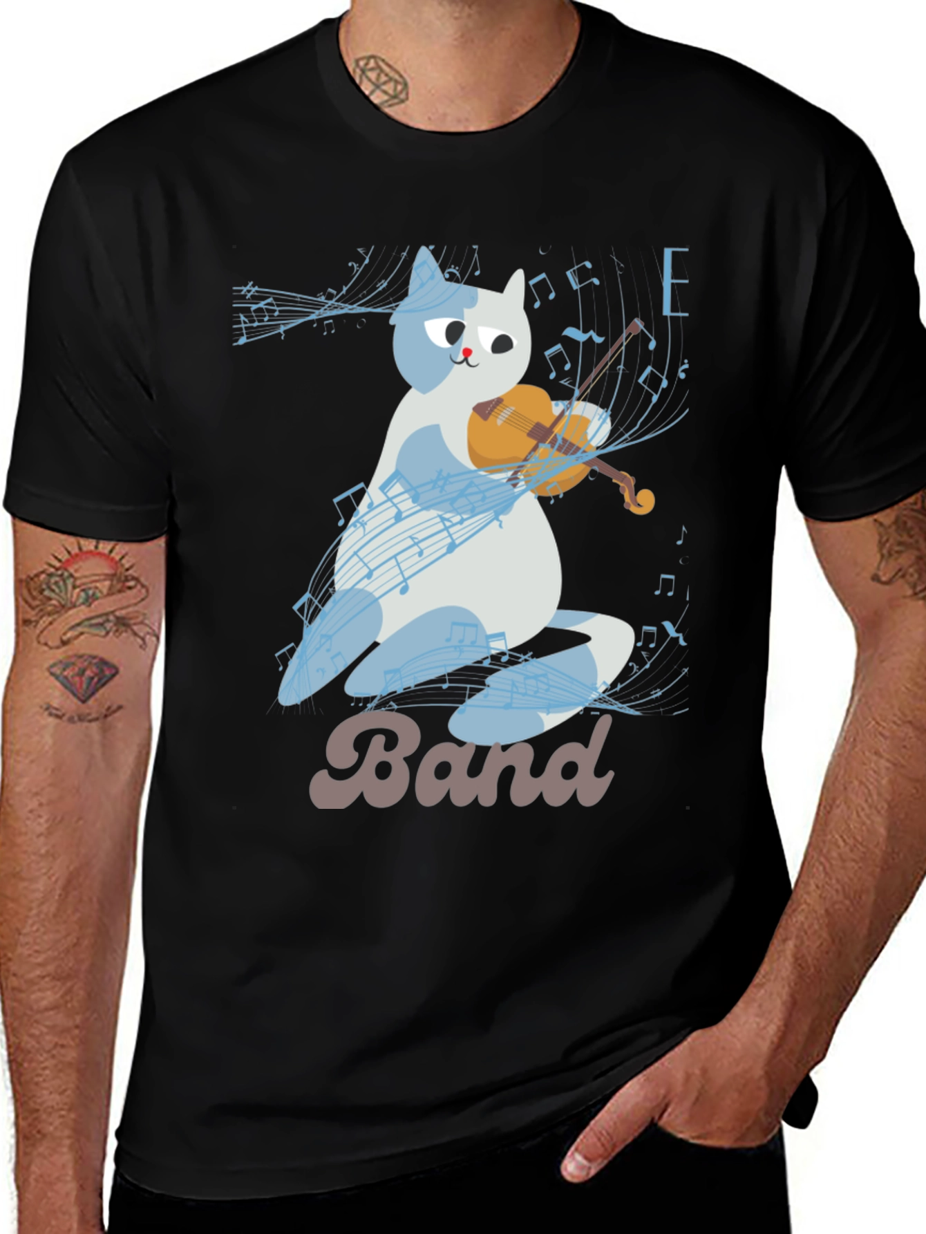 Variant 16 of Cat Violinist T-Shirt - Band Tee
