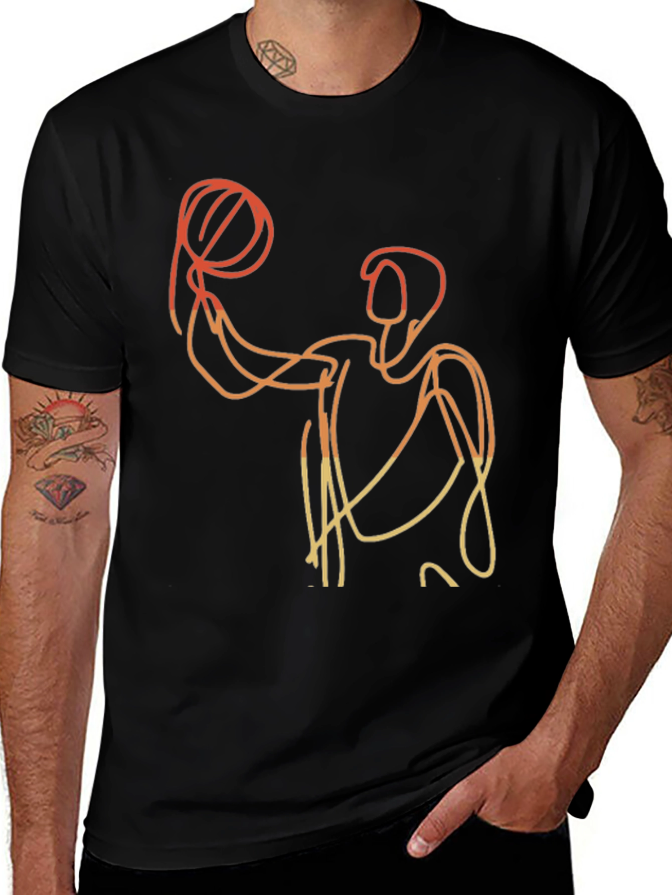 Variant 14 of Abstract Basketball Player Graphic Tee