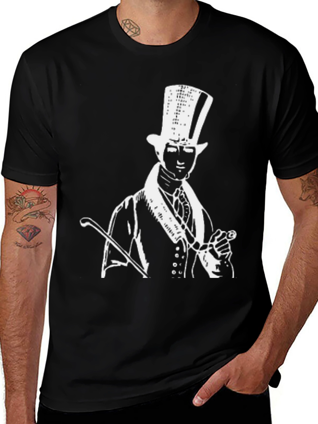 Variant 21 of Top Hat Gentleman Black Graphic Tee