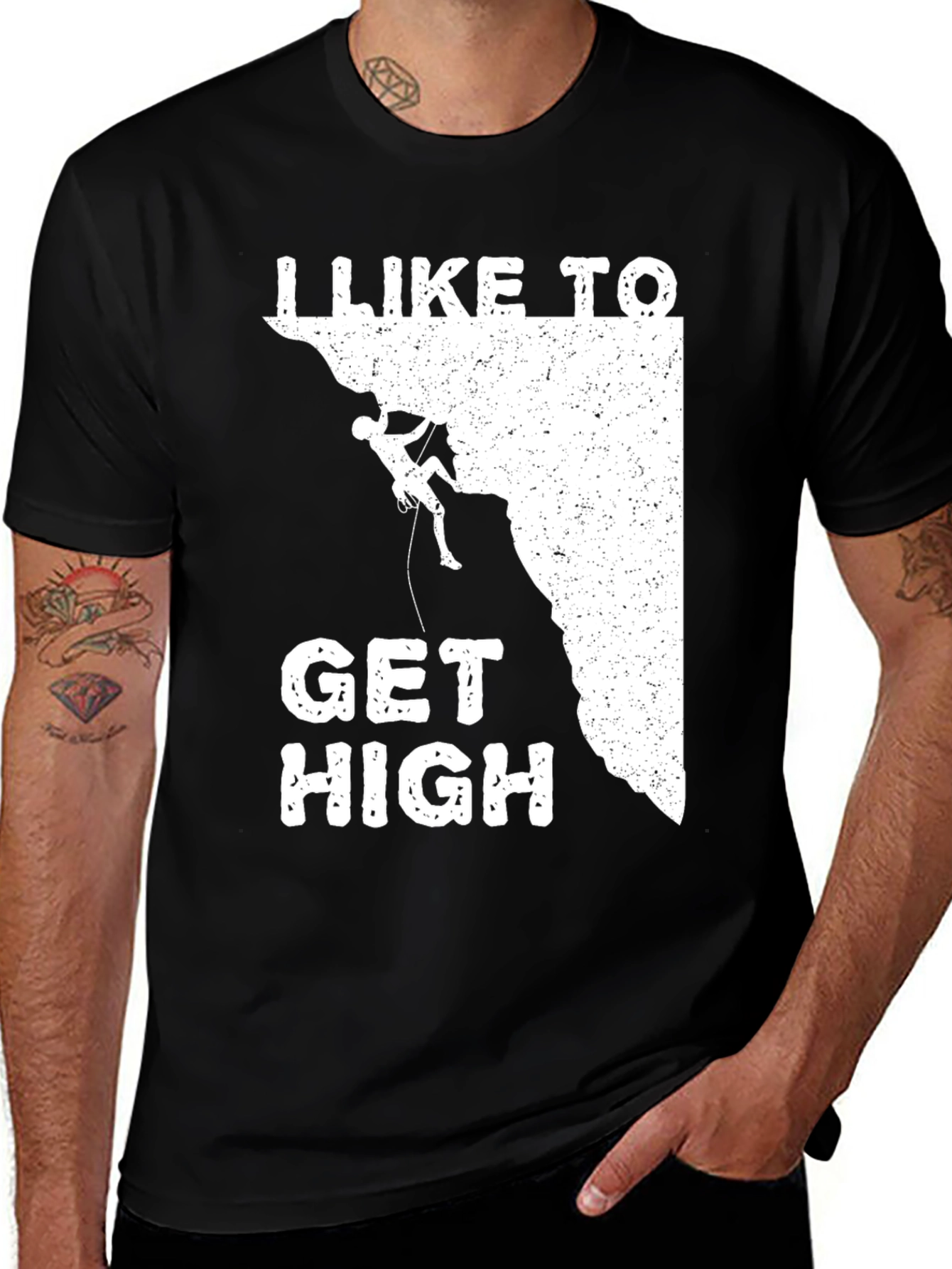 Variant 26 of I Like to Get High - Climbing T-Shirt
