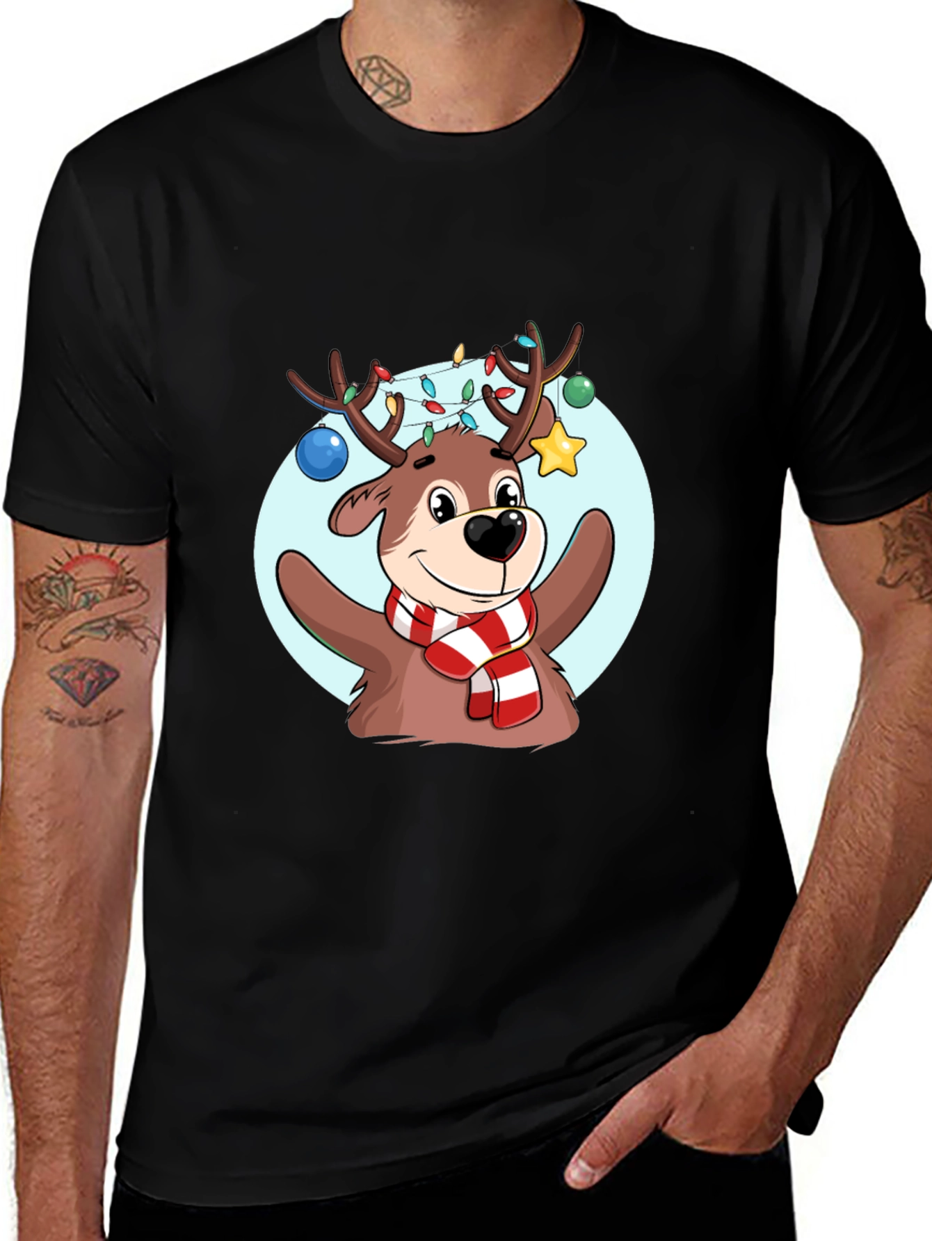Variant 27 of Festive Reindeer Graphic Tee - Holiday Cheer