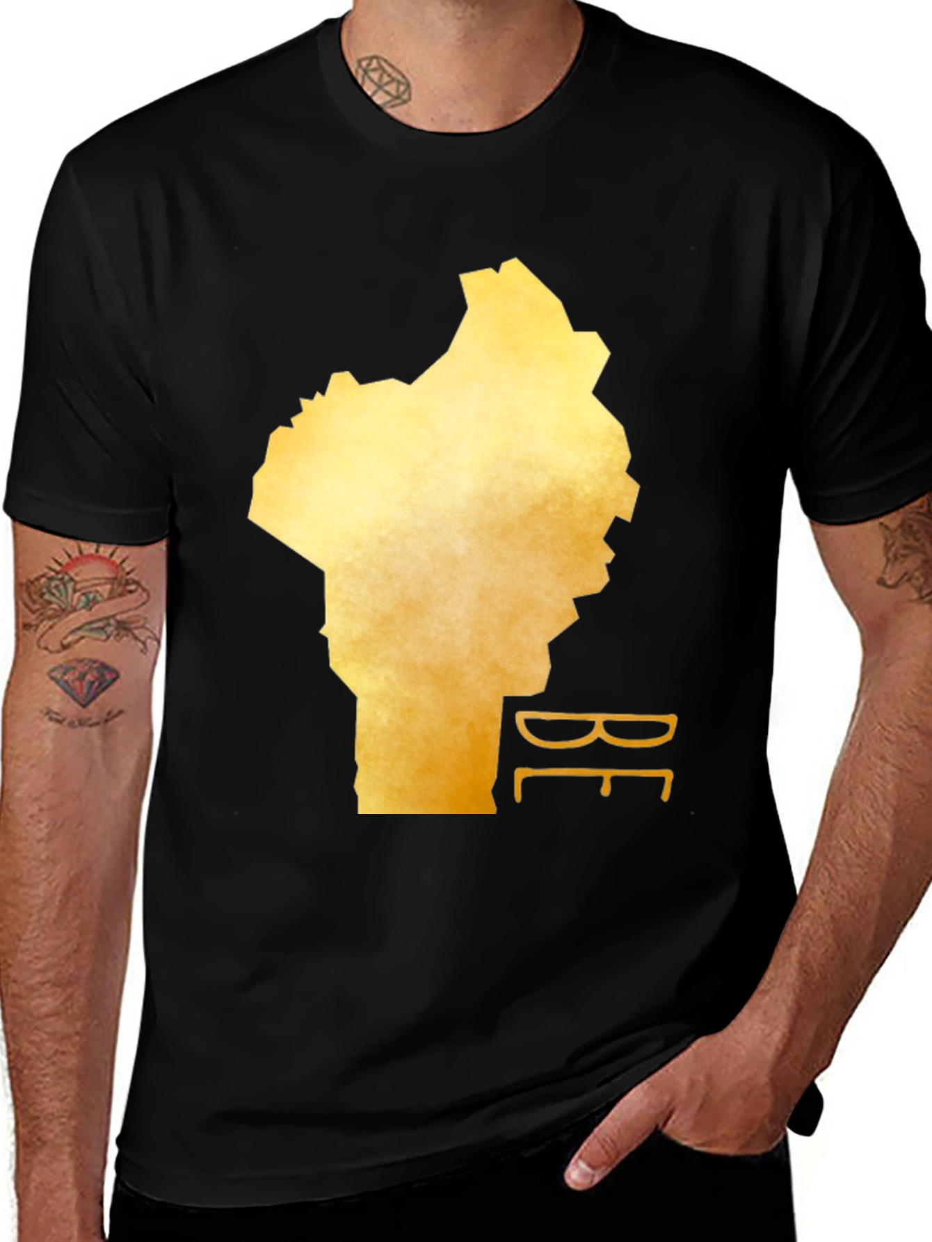 Benin Map T-Shirt - Black
