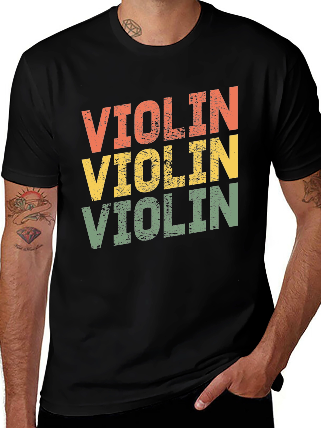 Variant 12 of Retro Violin T-Shirt - Musical Instrument Tee