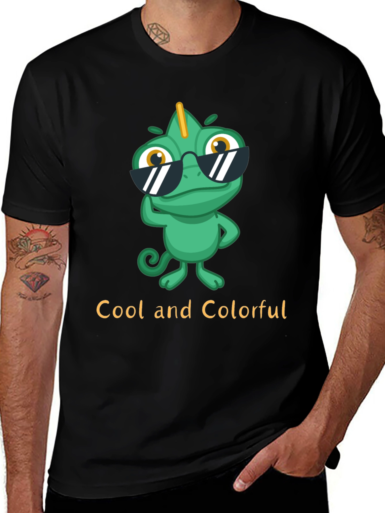 Variant 20 of Cool Chameleon T-Shirt - Unique Colorful Design