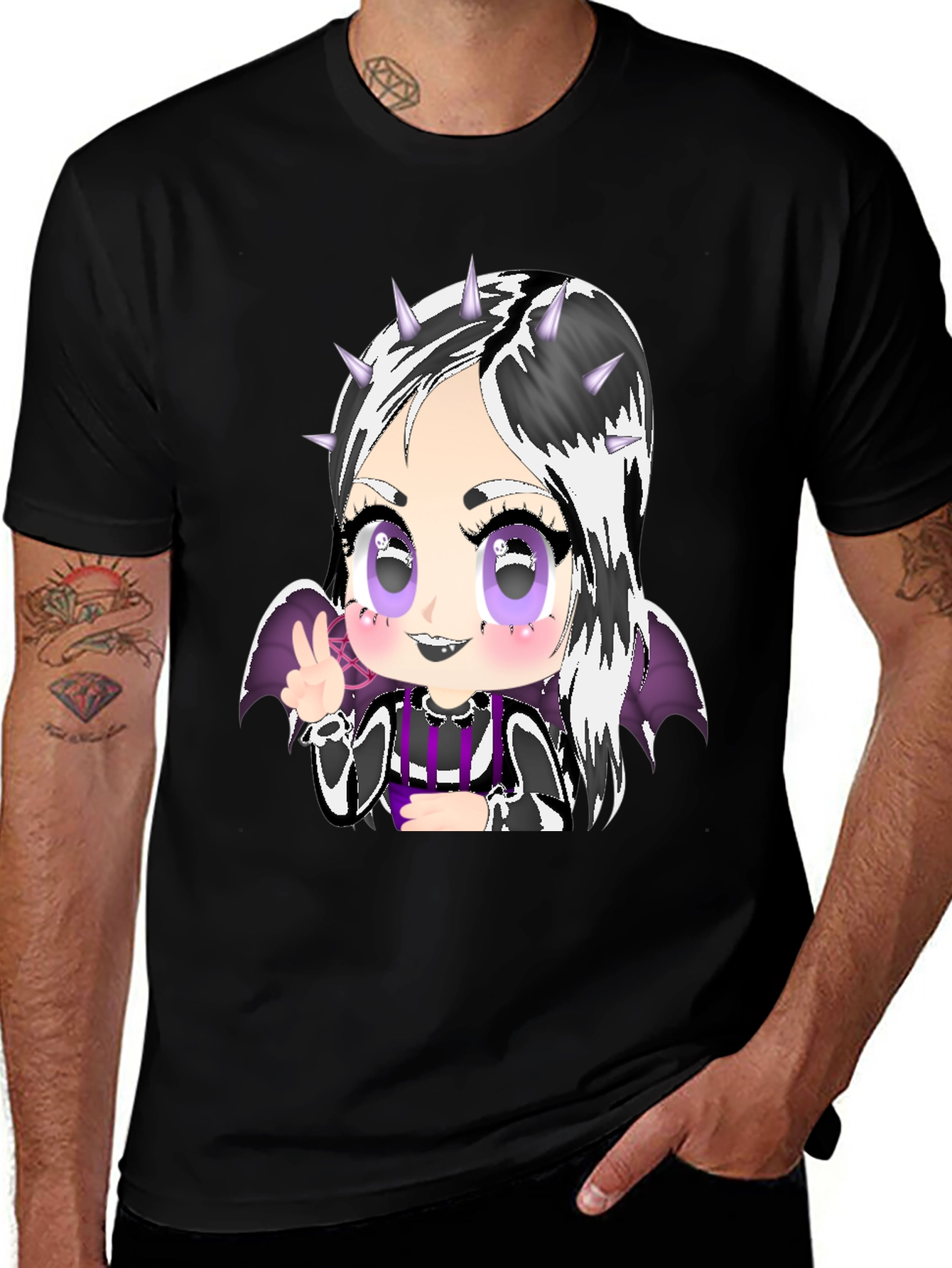 Variant 29 of Gothic Anime Character Black T-Shirt