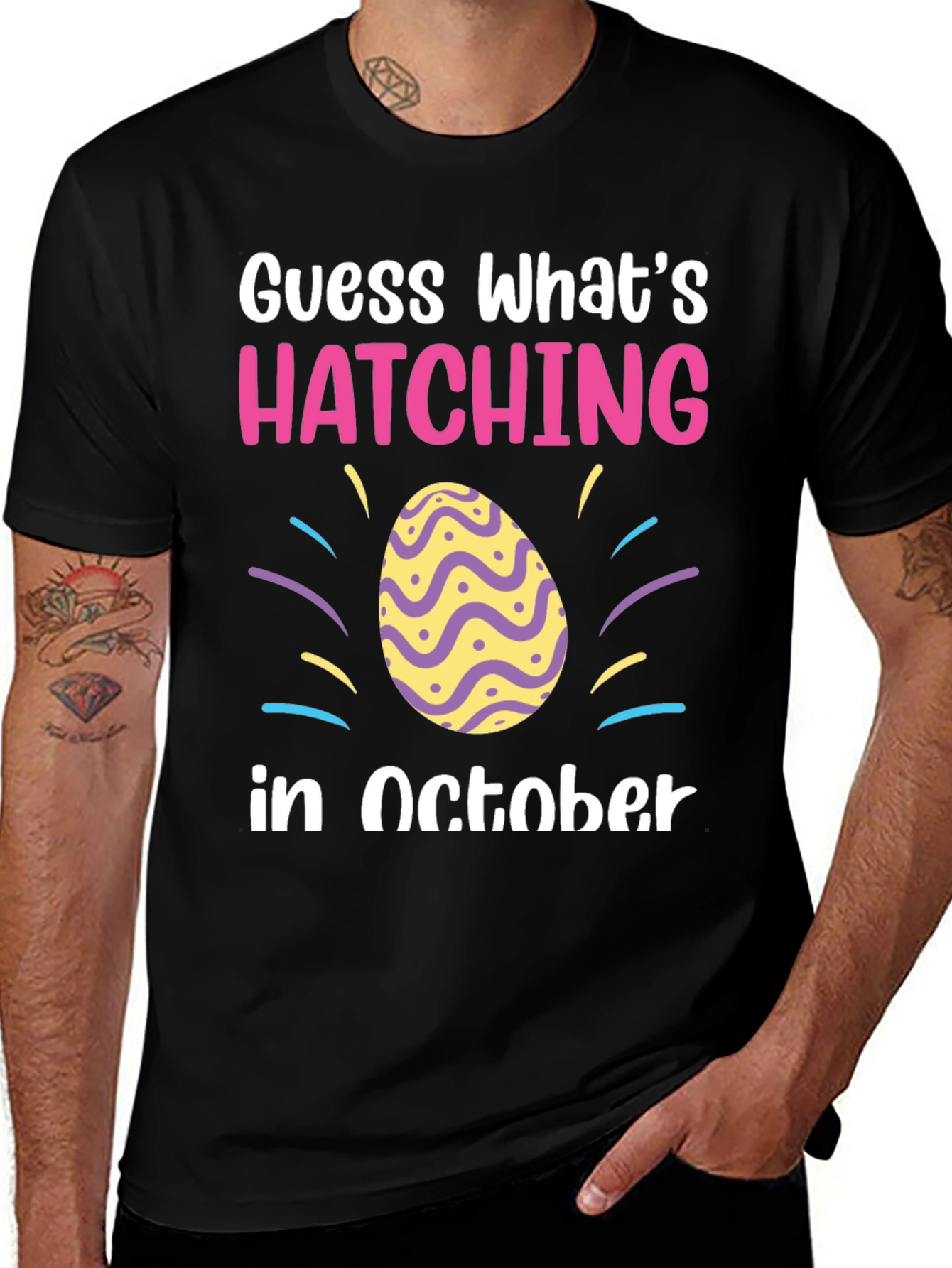 October Hatching T-Shirt - Baby Announcement Tee