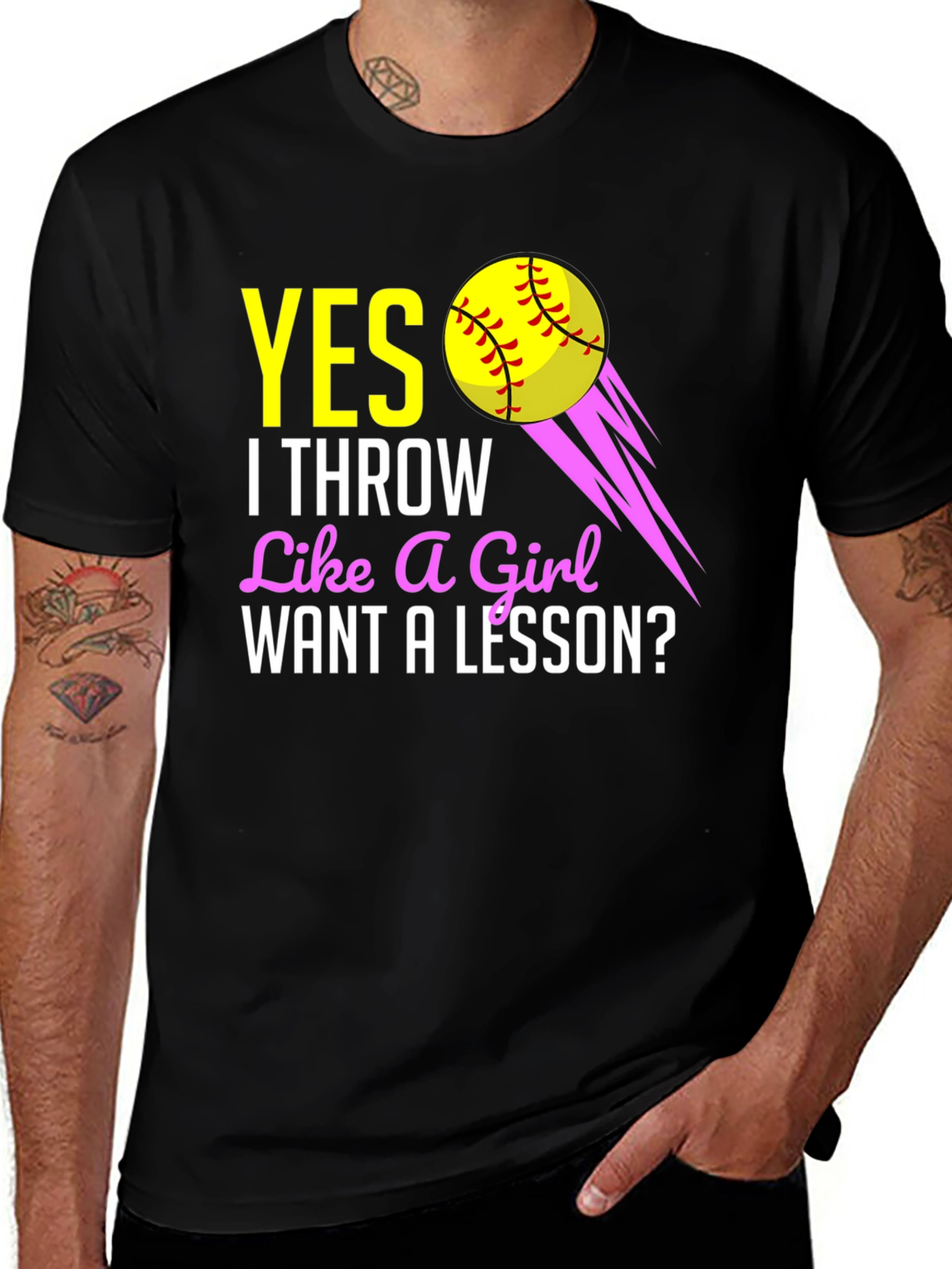 Variant 27 of Yes I Throw Like A Girl T-Shirt