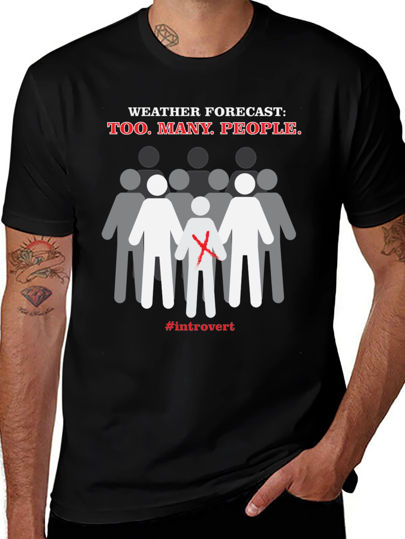 Variant 19 of Introvert Weather Forecast T-Shirt - Anti-Social Graphic Tee