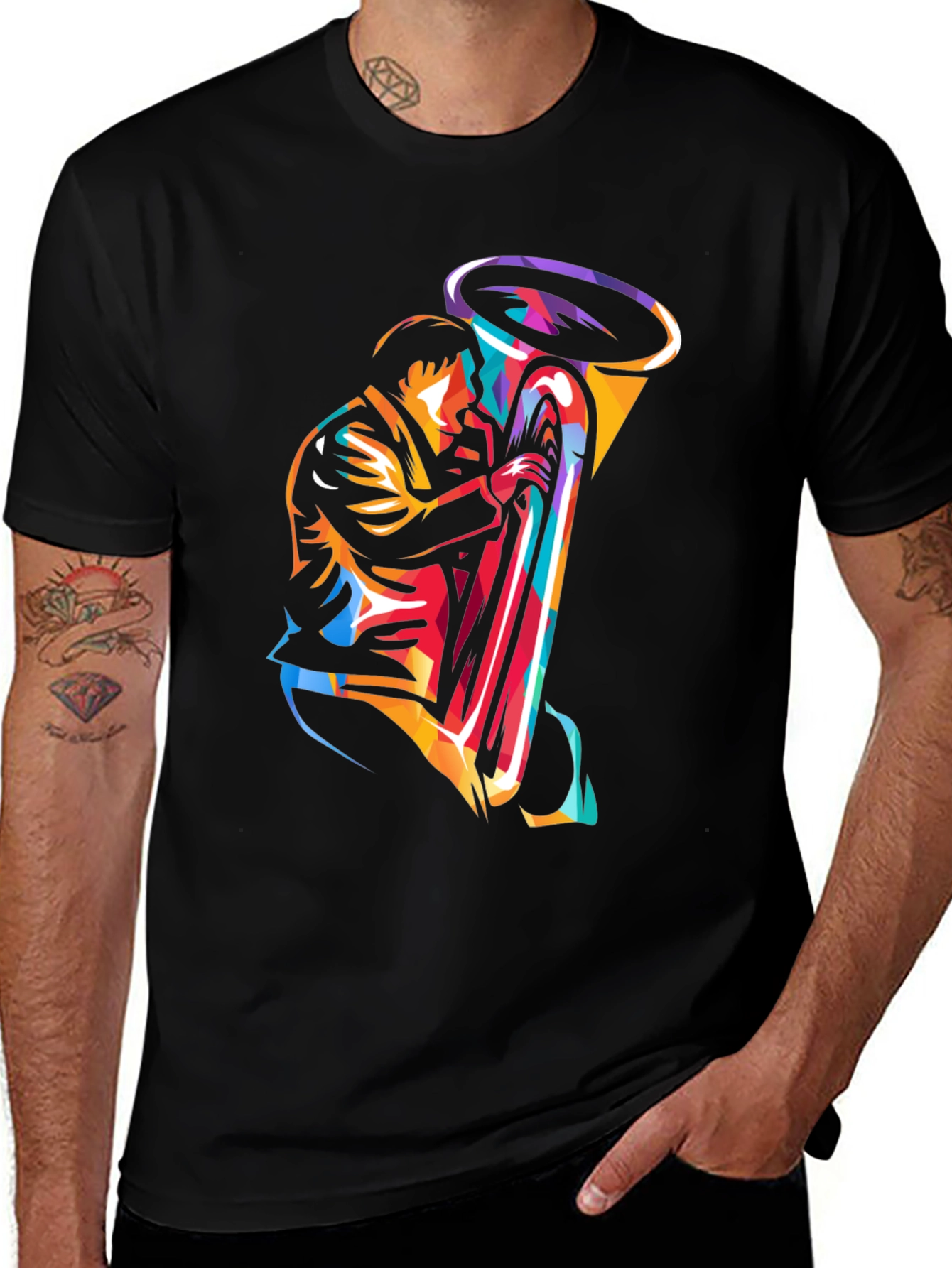 Variant 14 of Musician T-Shirt - Colorful Tuba Player Design
