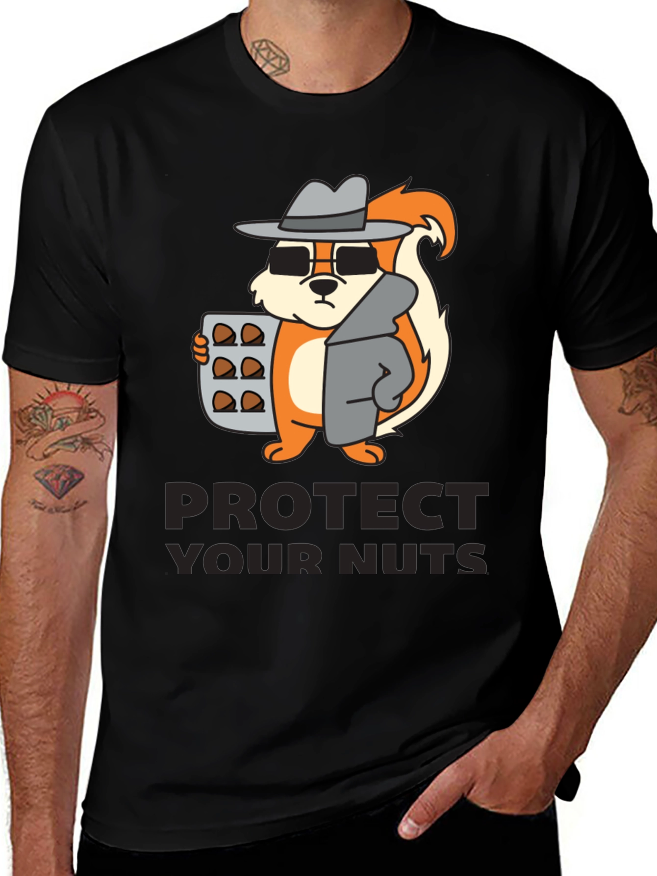 Variant 26 of Protect Your Nuts Novelty Graphic Tee