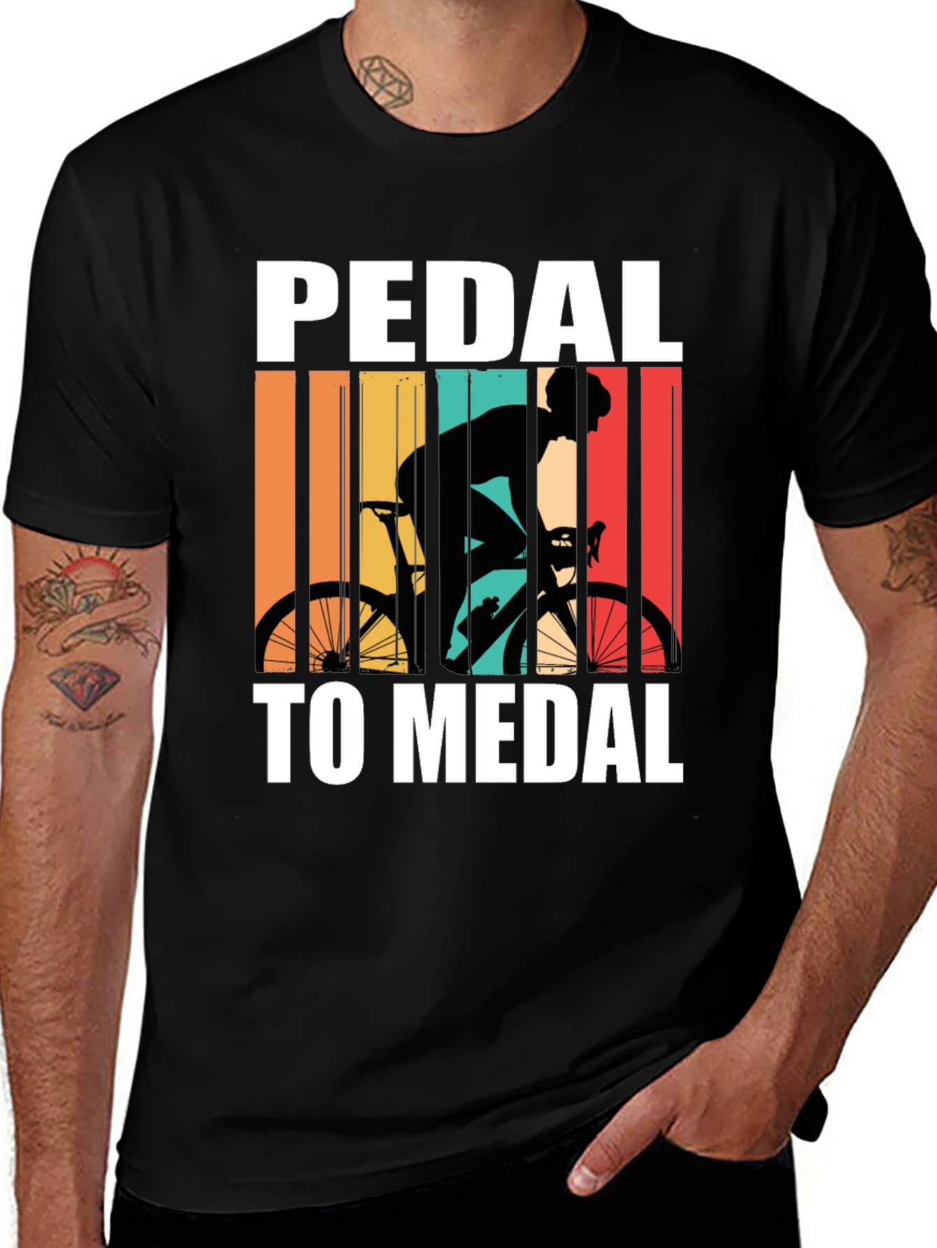 Pedal to Medal Cycling T-Shirt - Retro Design