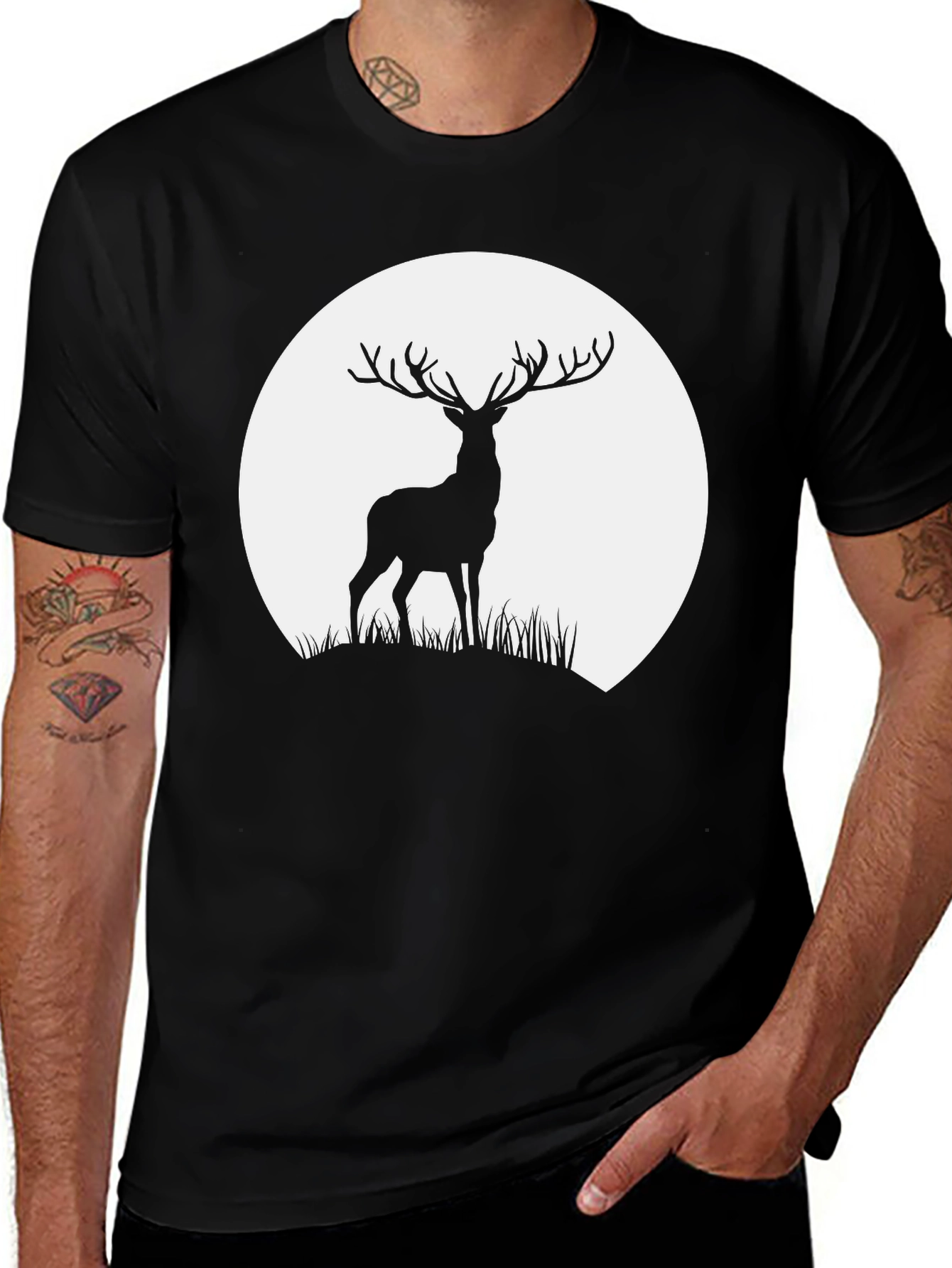 Variant 22 of Deer Silhouette Graphic Tee