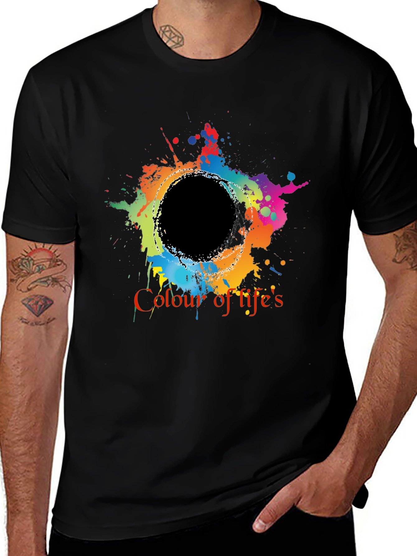 Variant 4 of Colorful "Colour of Life's" Graphic T-Shirt