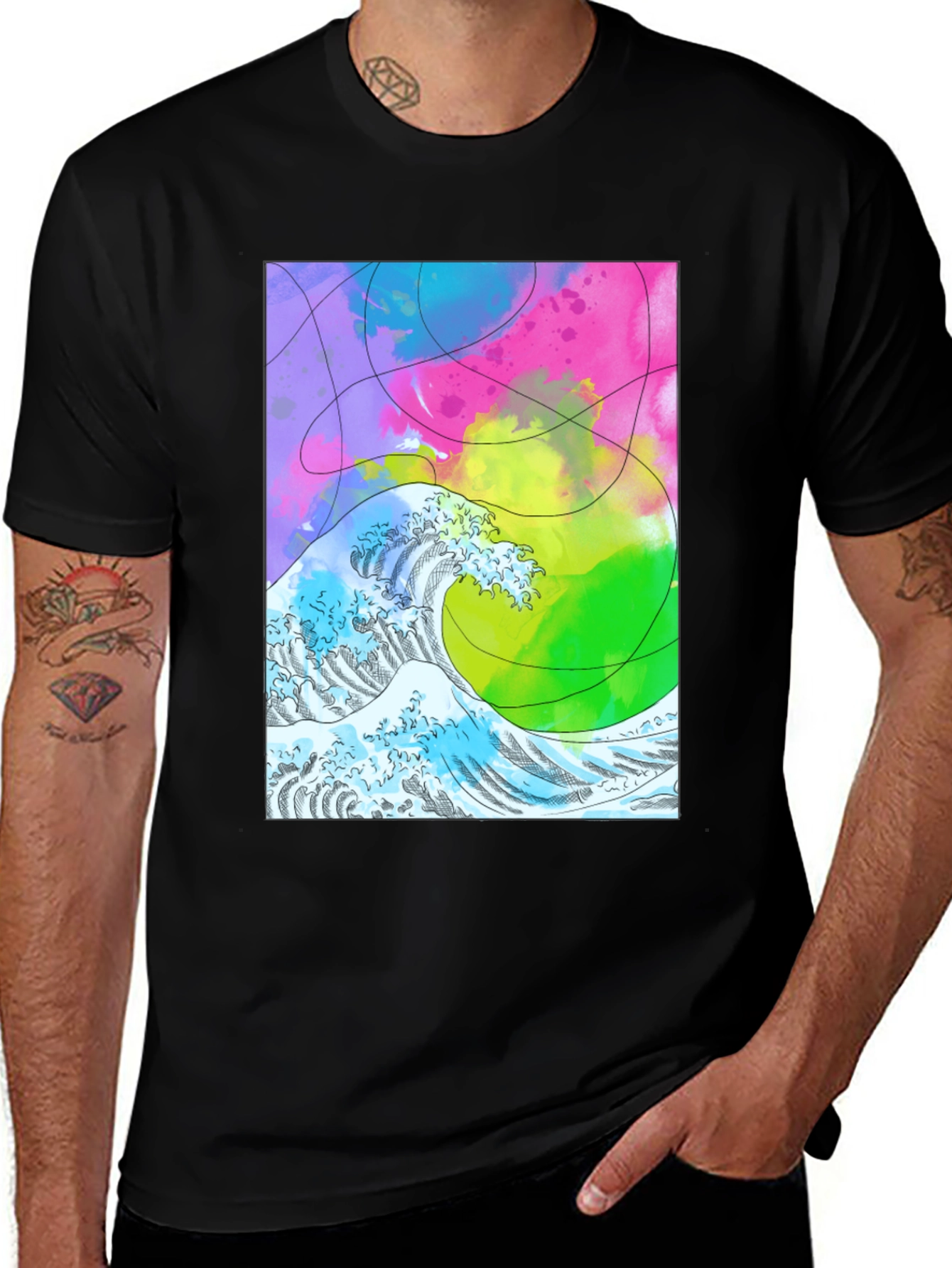 Variant 11 of Artistic Wave Graphic Tee - Unique Design