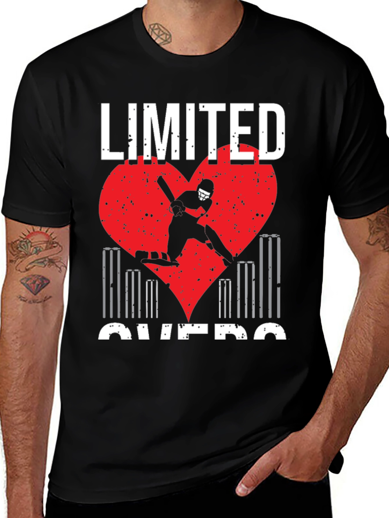 Variant 3 of Limited Overs Cricket Black T-Shirt