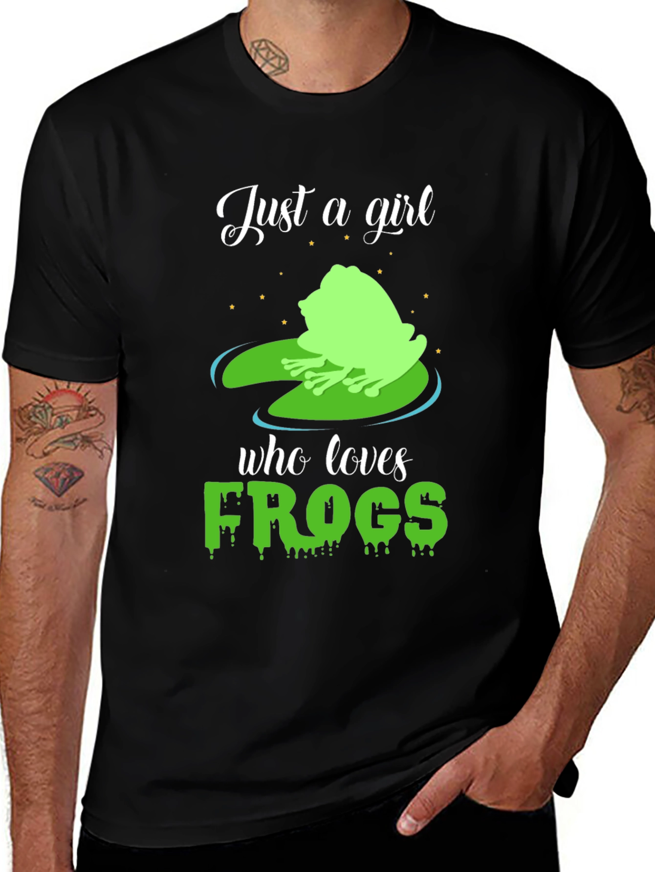 Black Just A Girl Who Loves Frogs T-Shirt main image