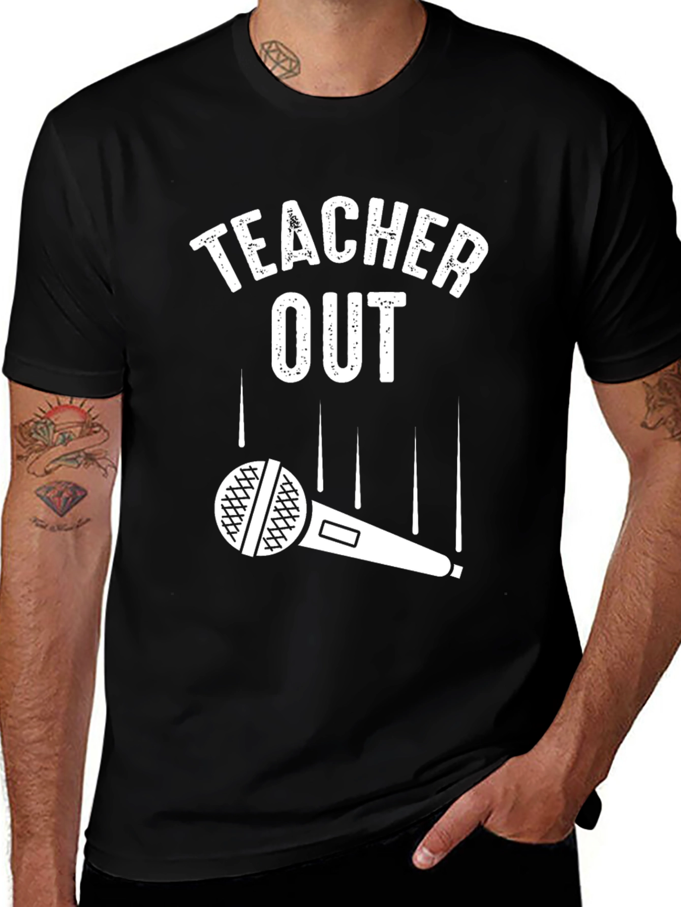 Variant 9 of Teacher Out Mic Drop Graphic T-Shirt