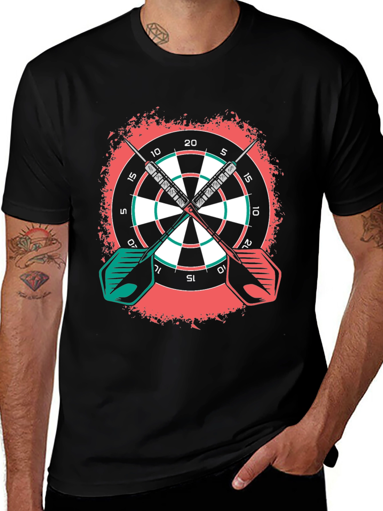 Variant 3 of Dartboard Graphic Tee - Sporty Casual Wear