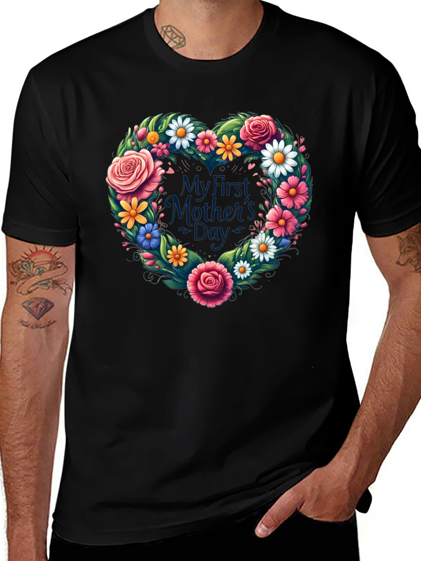 My First Mother's Day Floral Heart T-Shirt