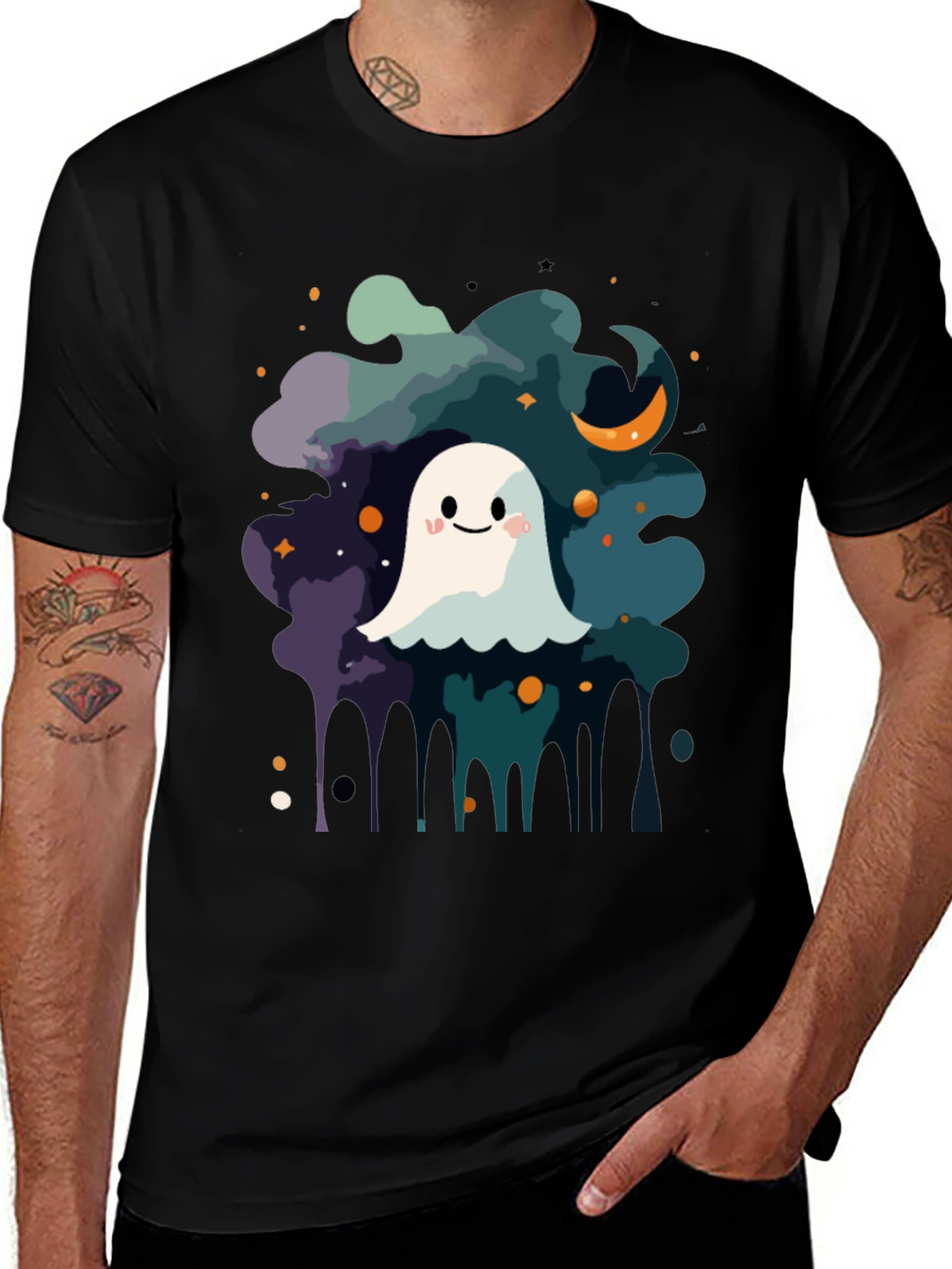 Variant 8 of Cute Ghost Halloween Graphic T-Shirt