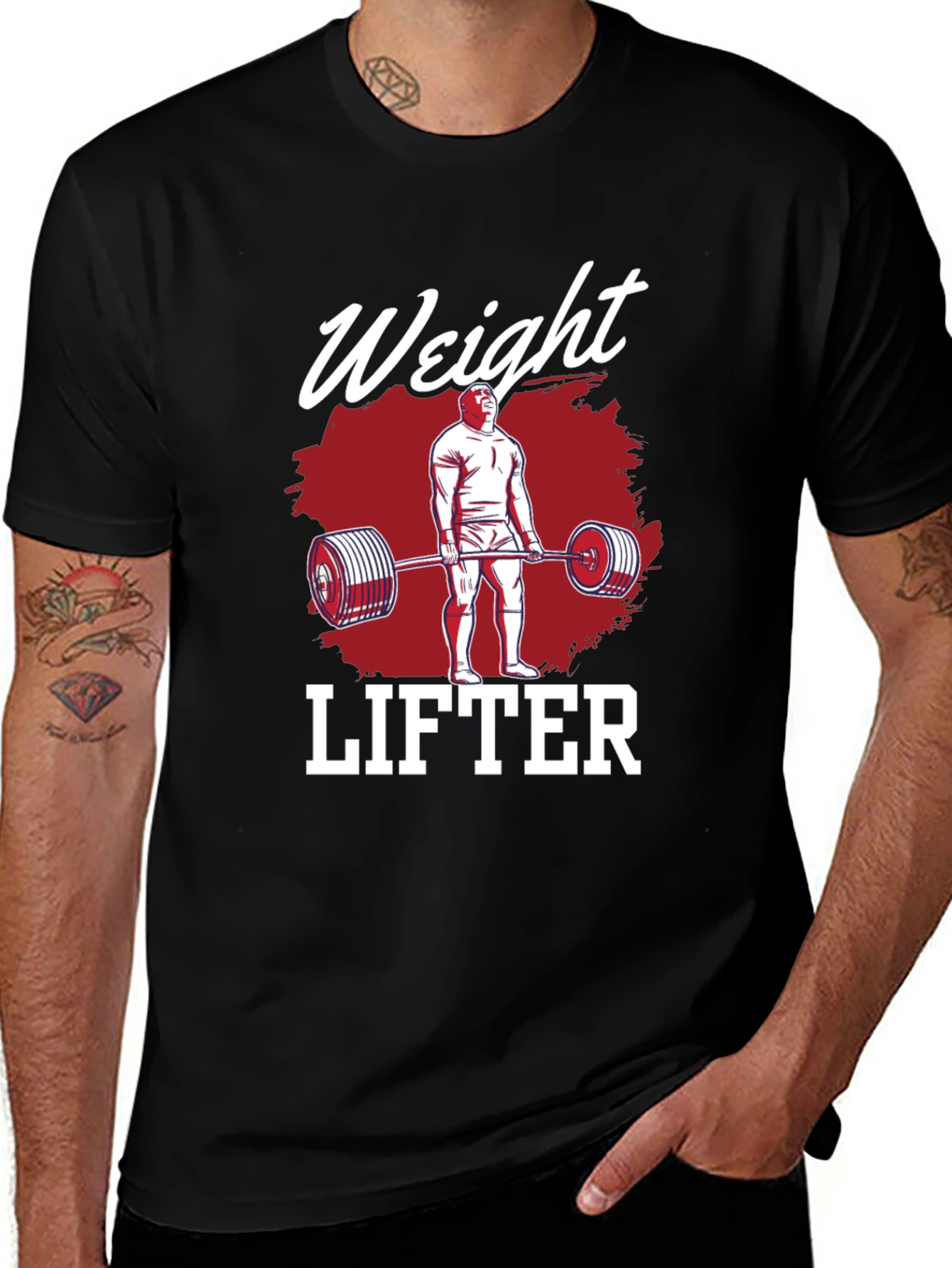 Variant 16 of Weightlifter Graphic Tee - Power & Style