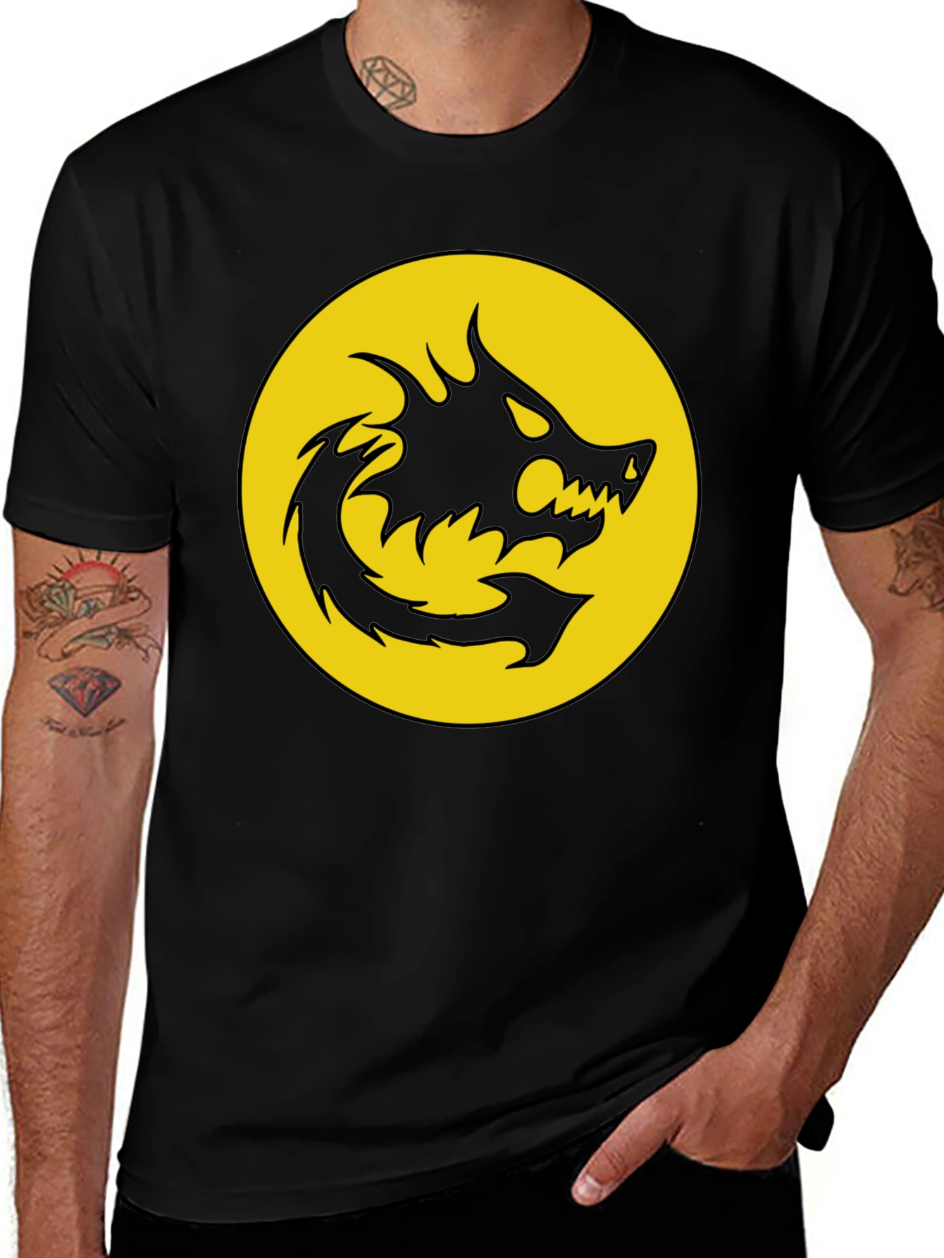Variant 9 of Dragon Emblem Graphic Black T-Shirt