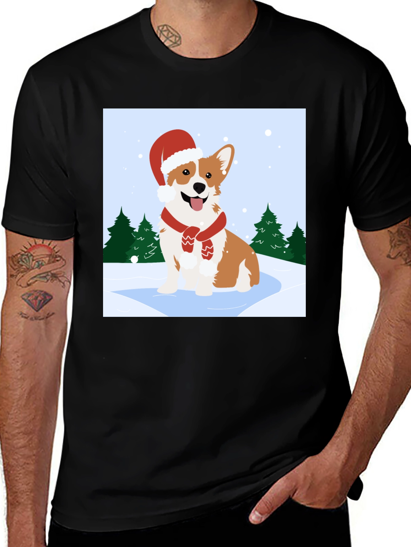 Festive Corgi Christmas T-Shirt
