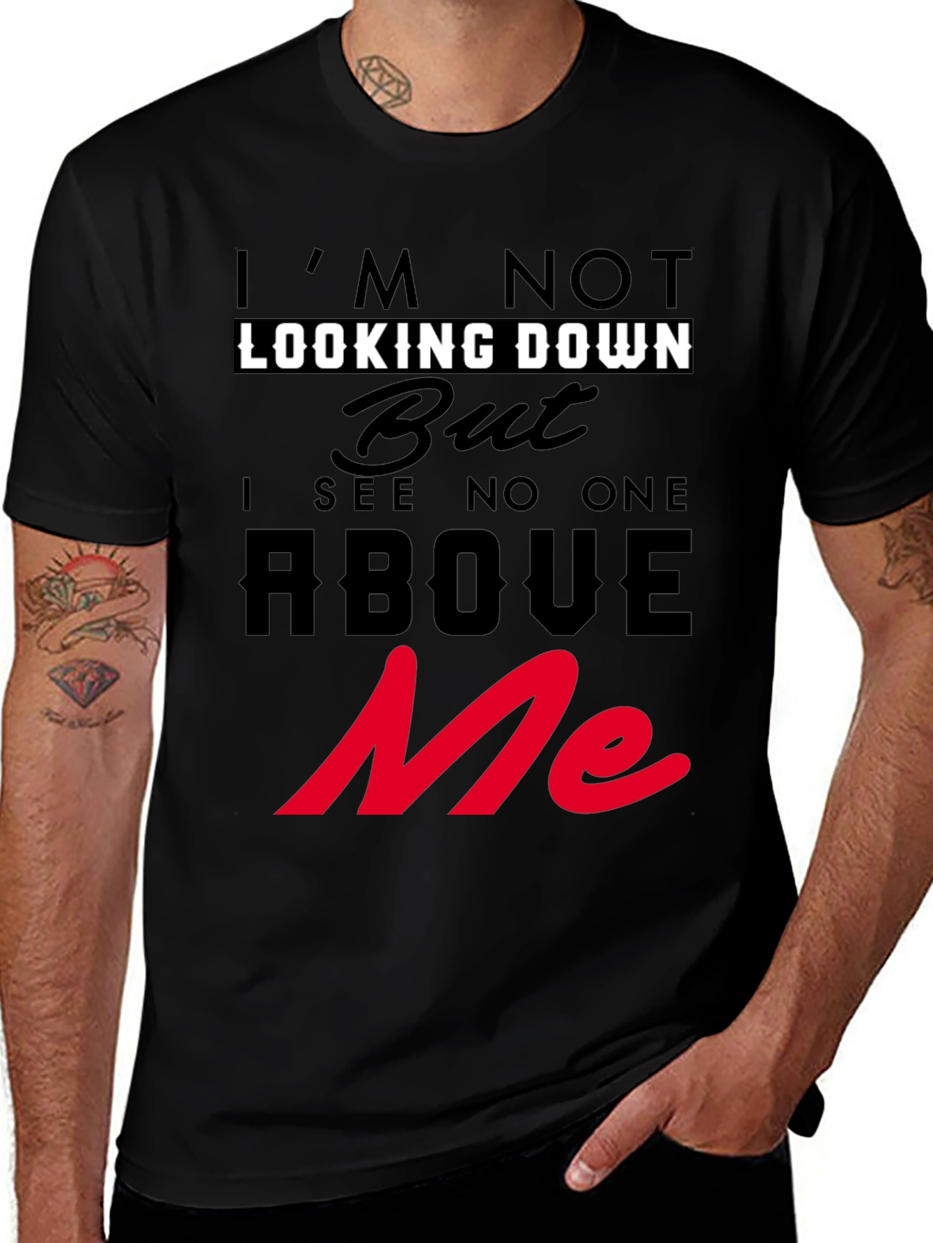 Variant 8 of I'm Not Looking Down T-Shirt Graphic Tee