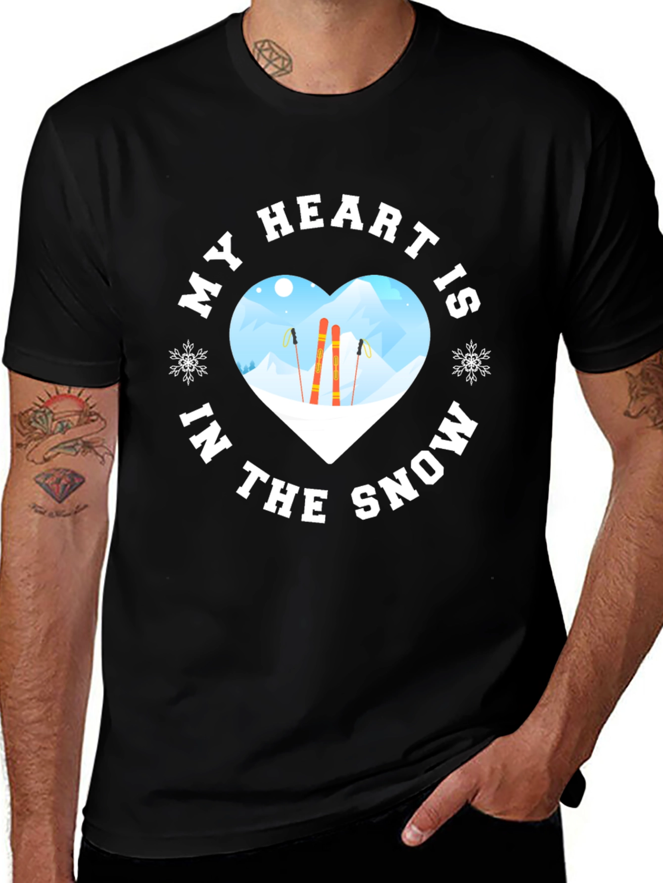 Variant 13 of Snow Lover Graphic Tee - Skiing T-Shirt