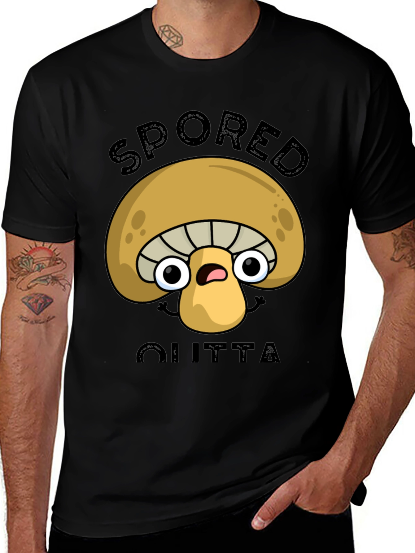 Variant 28 of Spored Outta Shirt - Funny Mushroom Graphic Tee