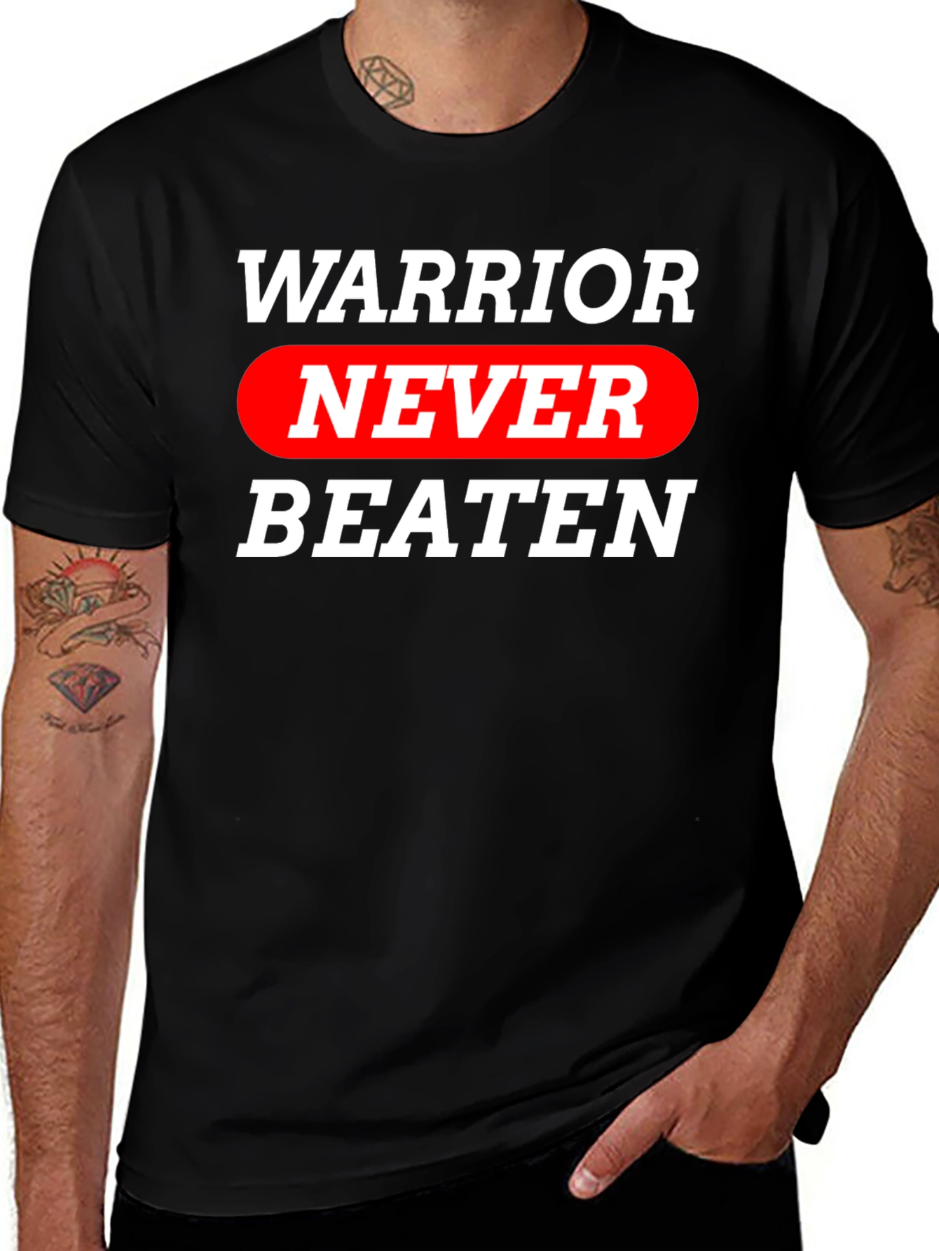 Variant 18 of Warrior Never Beaten Graphic Tee