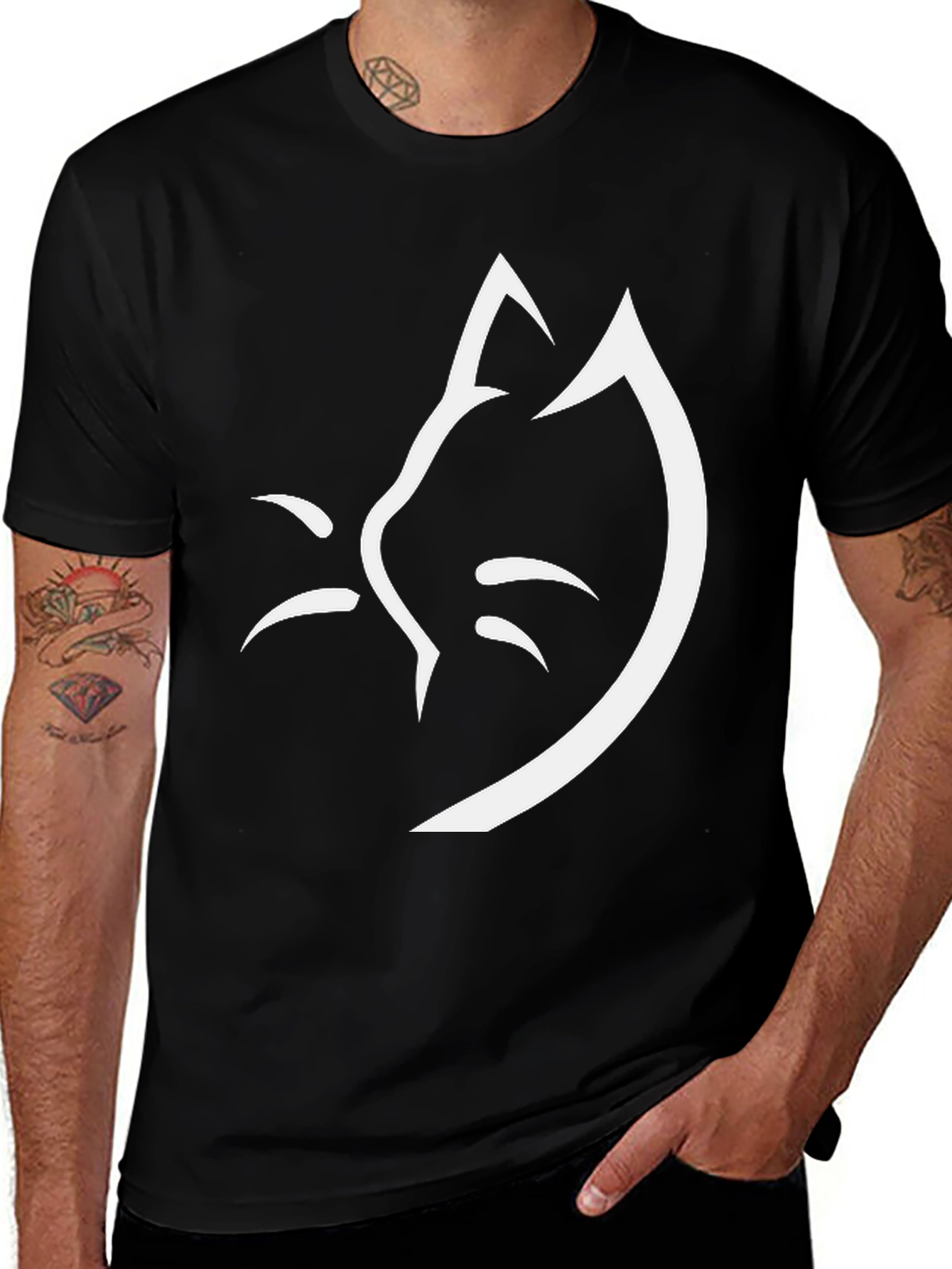 Variant 2 of Minimalist Cat Face T-Shirt