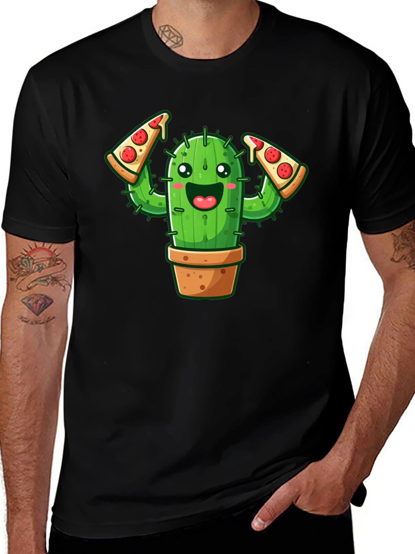 Variant 16 of Cactus Pizza Lover Graphic Tee - Unisex