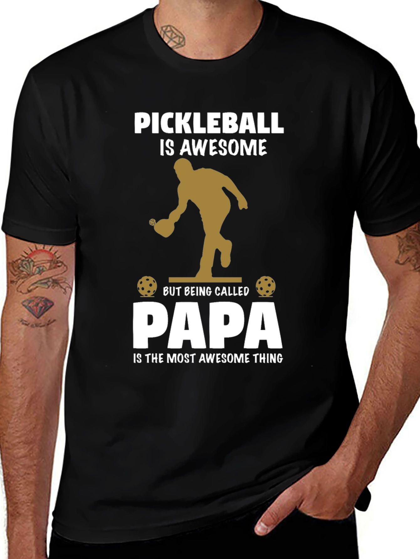 Variant 30 of Pickleball Papa T-Shirt Awesome Dad Gift
