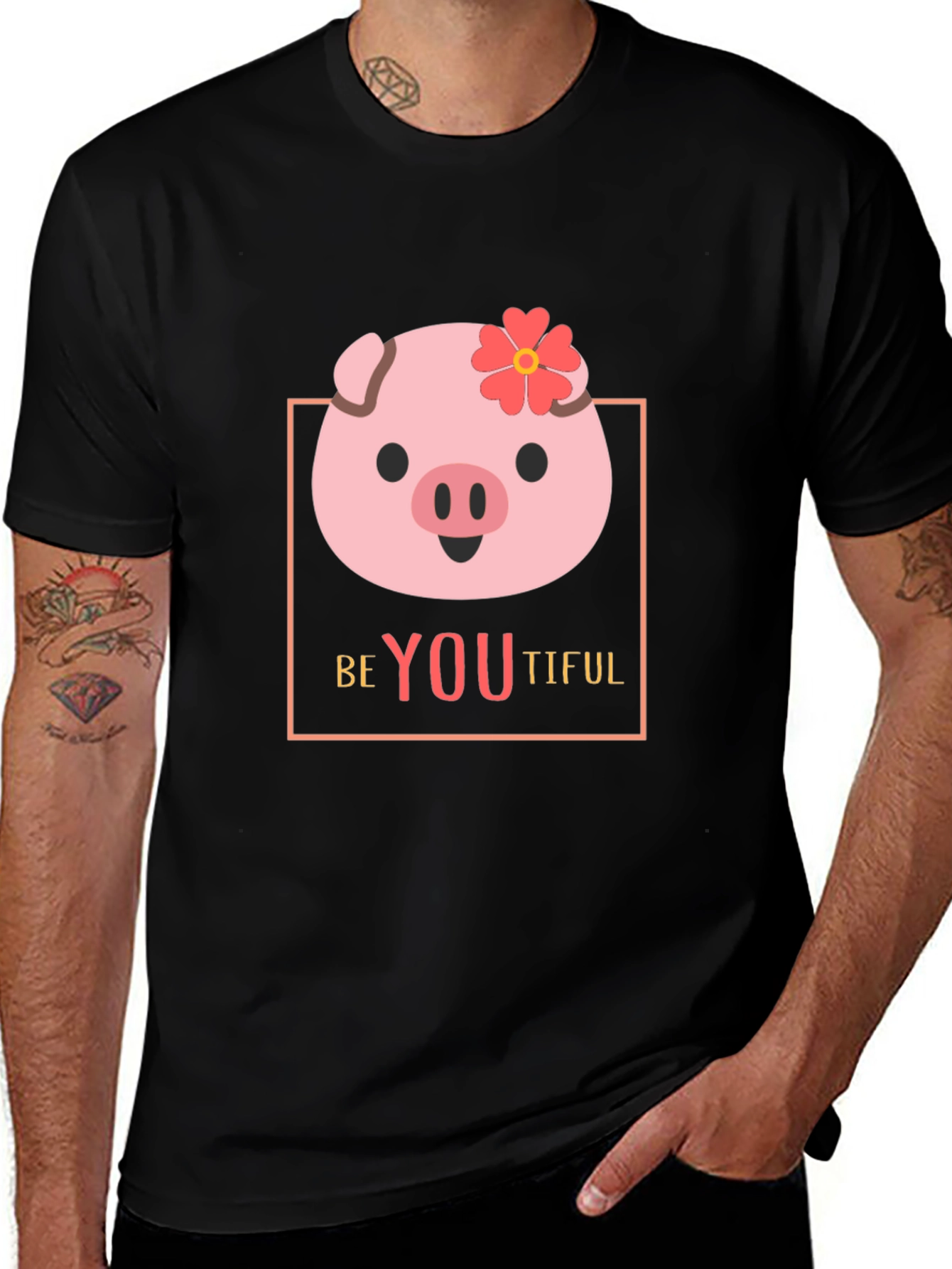 Variant 10 of BeYOUtiful Pig Graphic T-Shirt