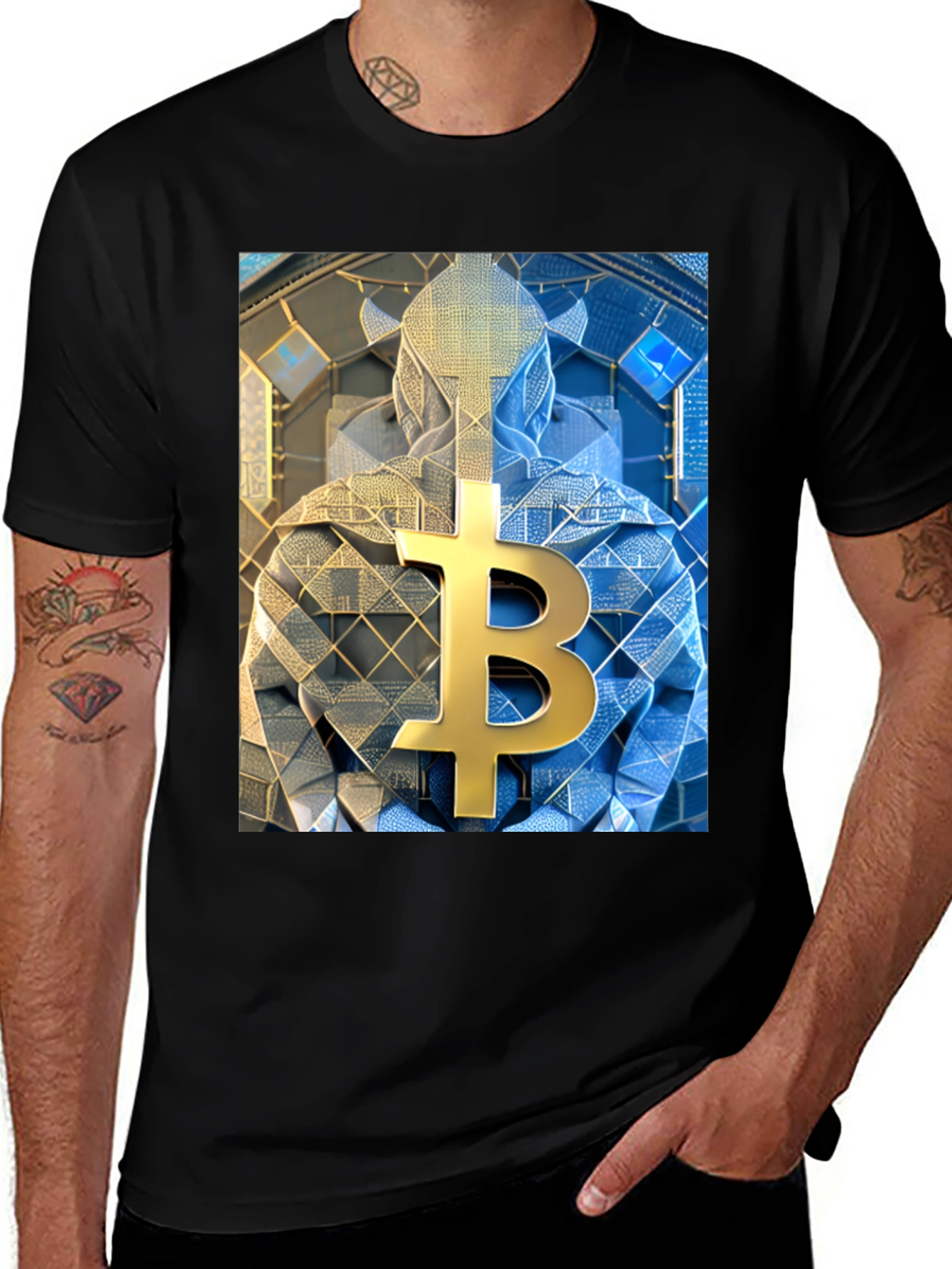 Bitcoin Crypto Art Black T-Shirt